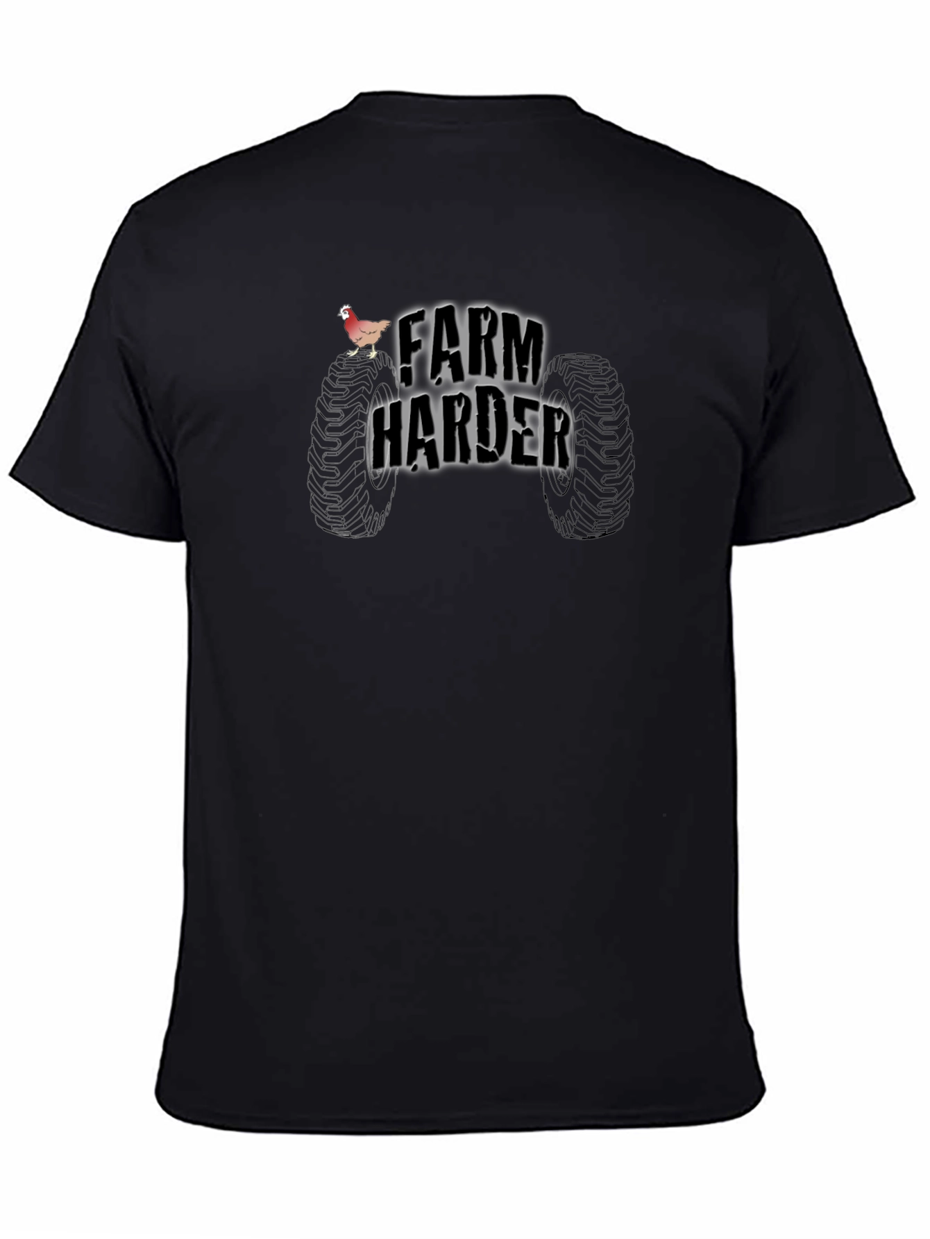 Farm Harder T-Shirt - Tractor Tire Design