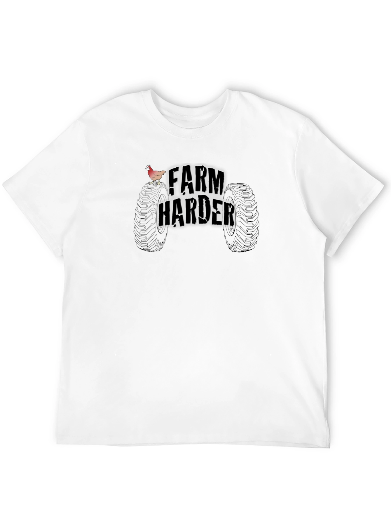 Farm Harder T-Shirt - Tractor Tire Design