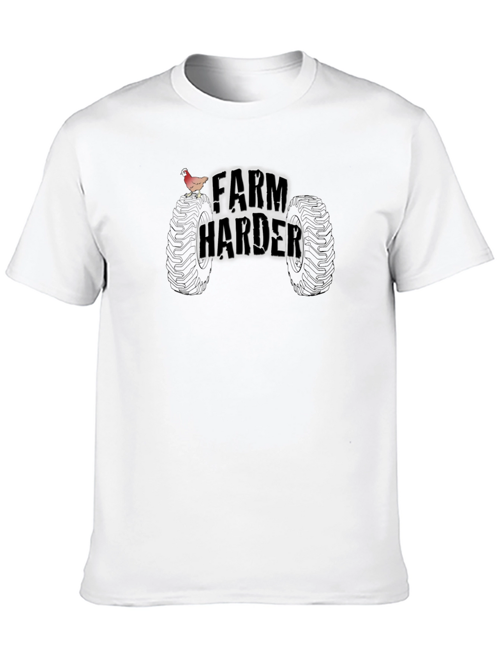 Farm Harder T-Shirt - Tractor Tire Design