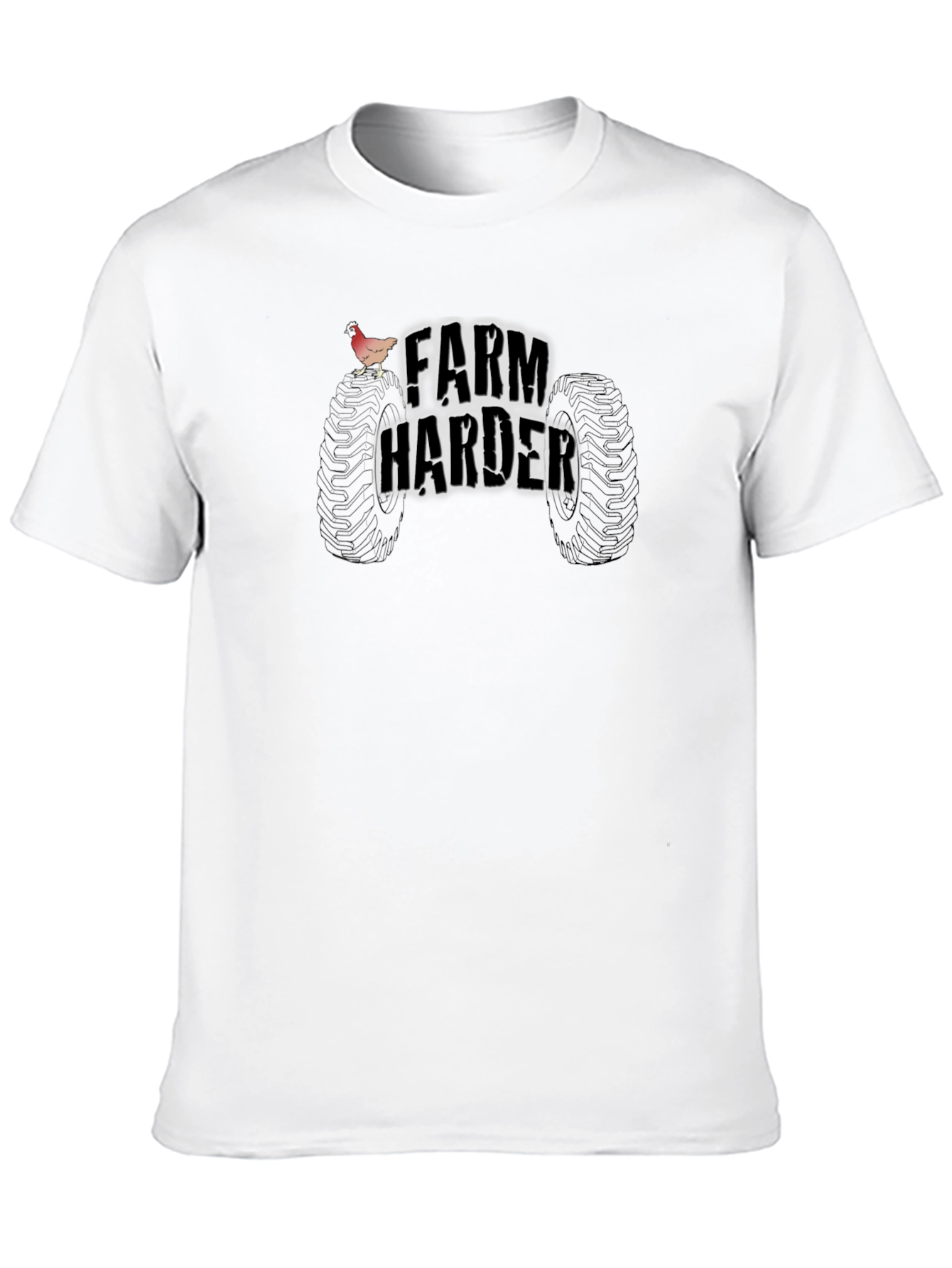 Farm Harder T-Shirt - Tractor Tire Design