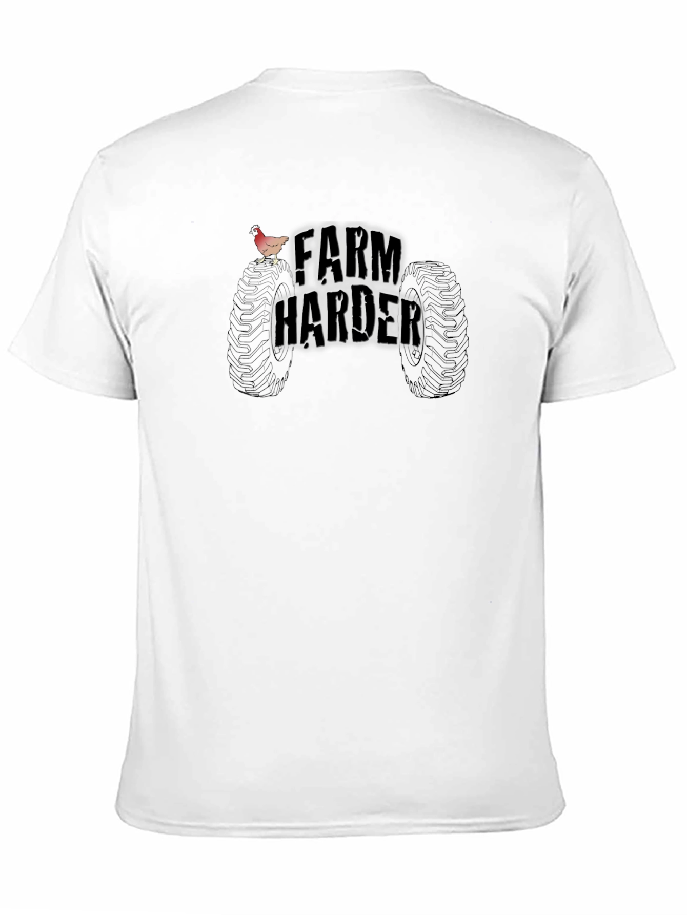 Farm Harder T-Shirt - Tractor Tire Design
