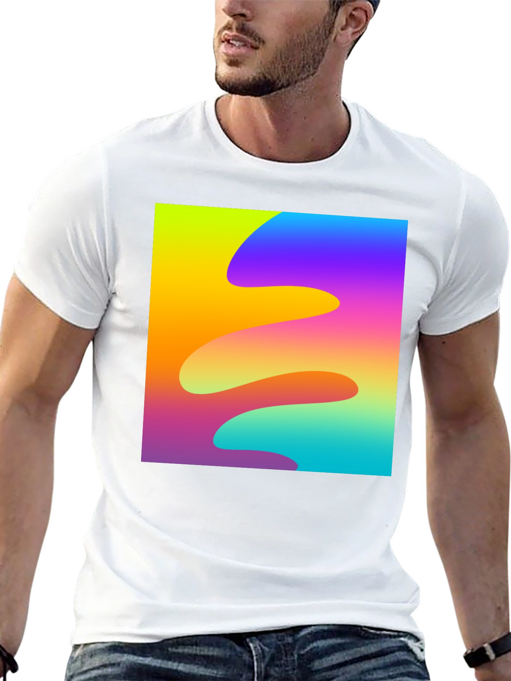 Abstract Wave Black T-Shirt