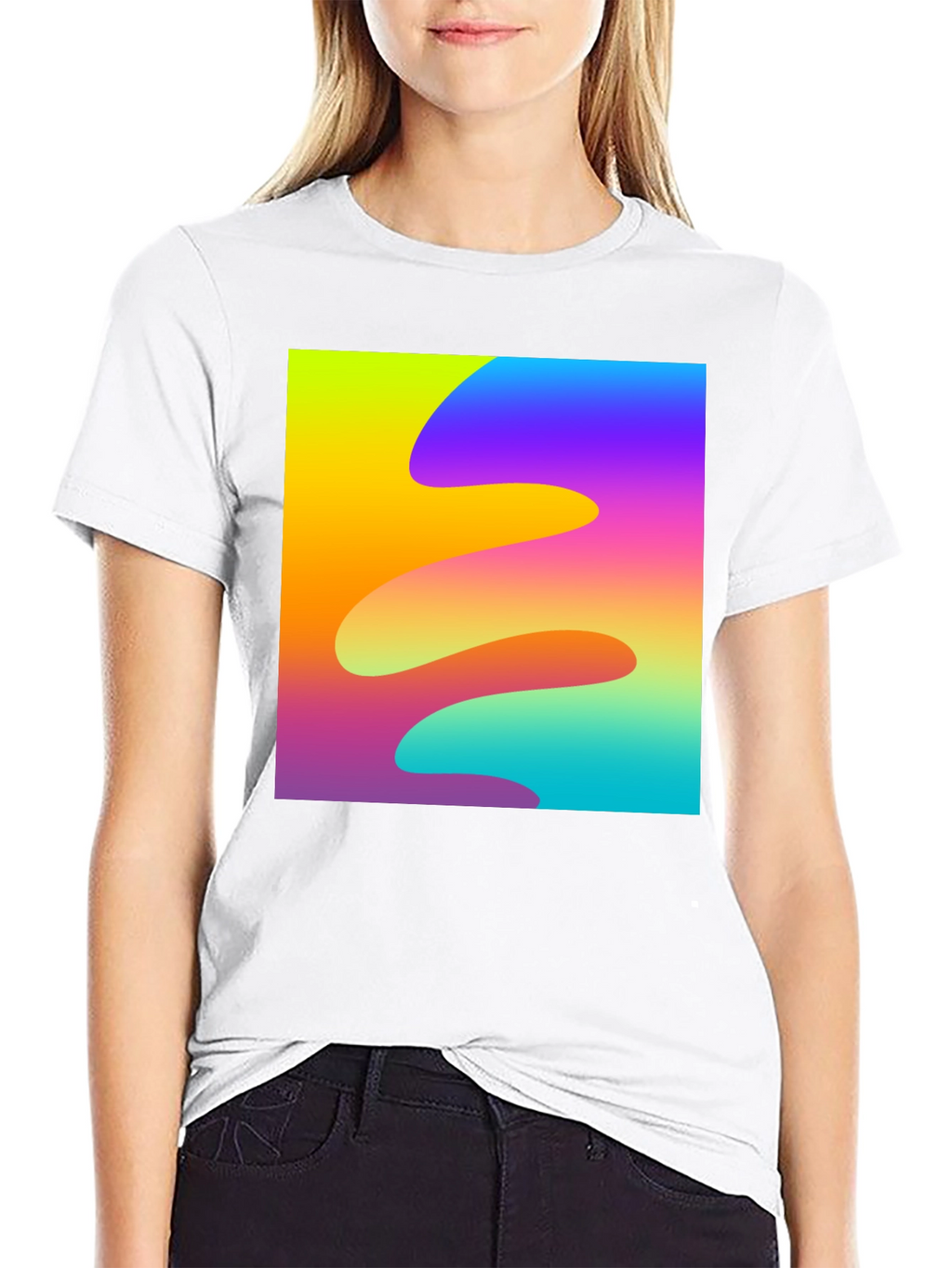 Abstract Wave Black T-Shirt