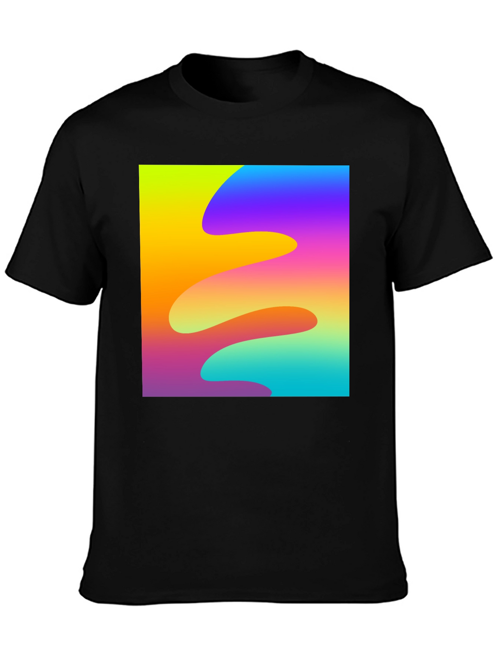 Abstract Wave Black T-Shirt