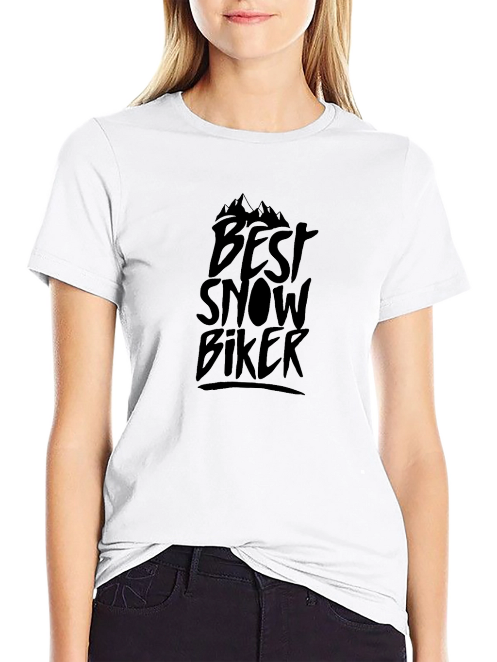 Best Snow Biker Graphic Tee - Black