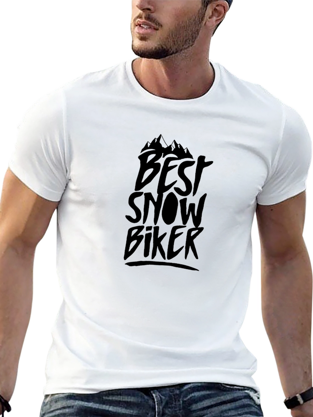 Best Snow Biker Graphic Tee - Black