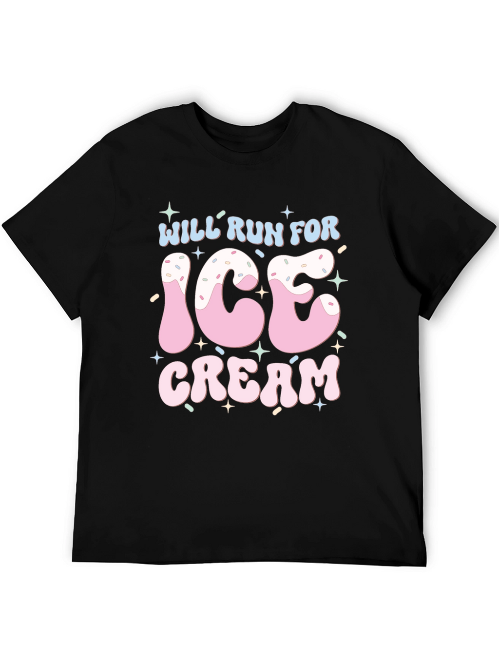 Will Run For Ice Cream T-Shirt Black