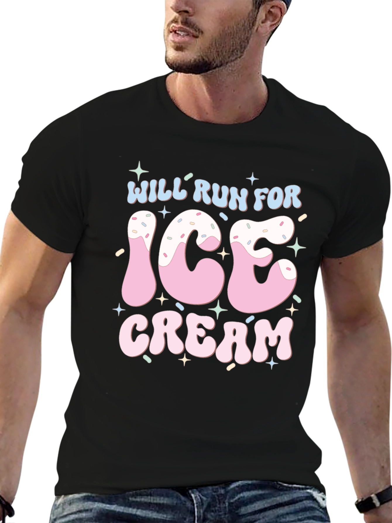 Will Run For Ice Cream T-Shirt Black
