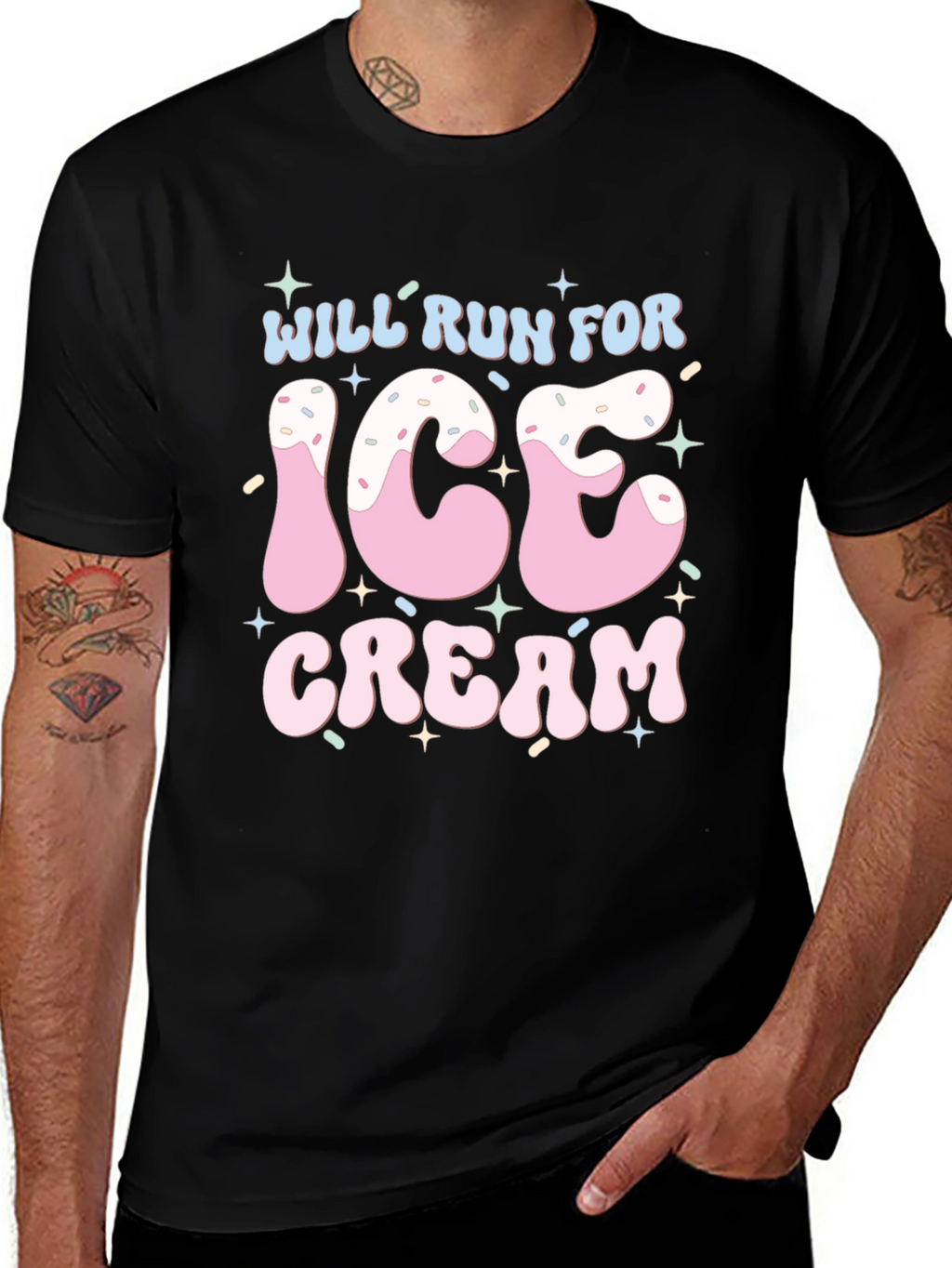 Will Run For Ice Cream T-Shirt Black