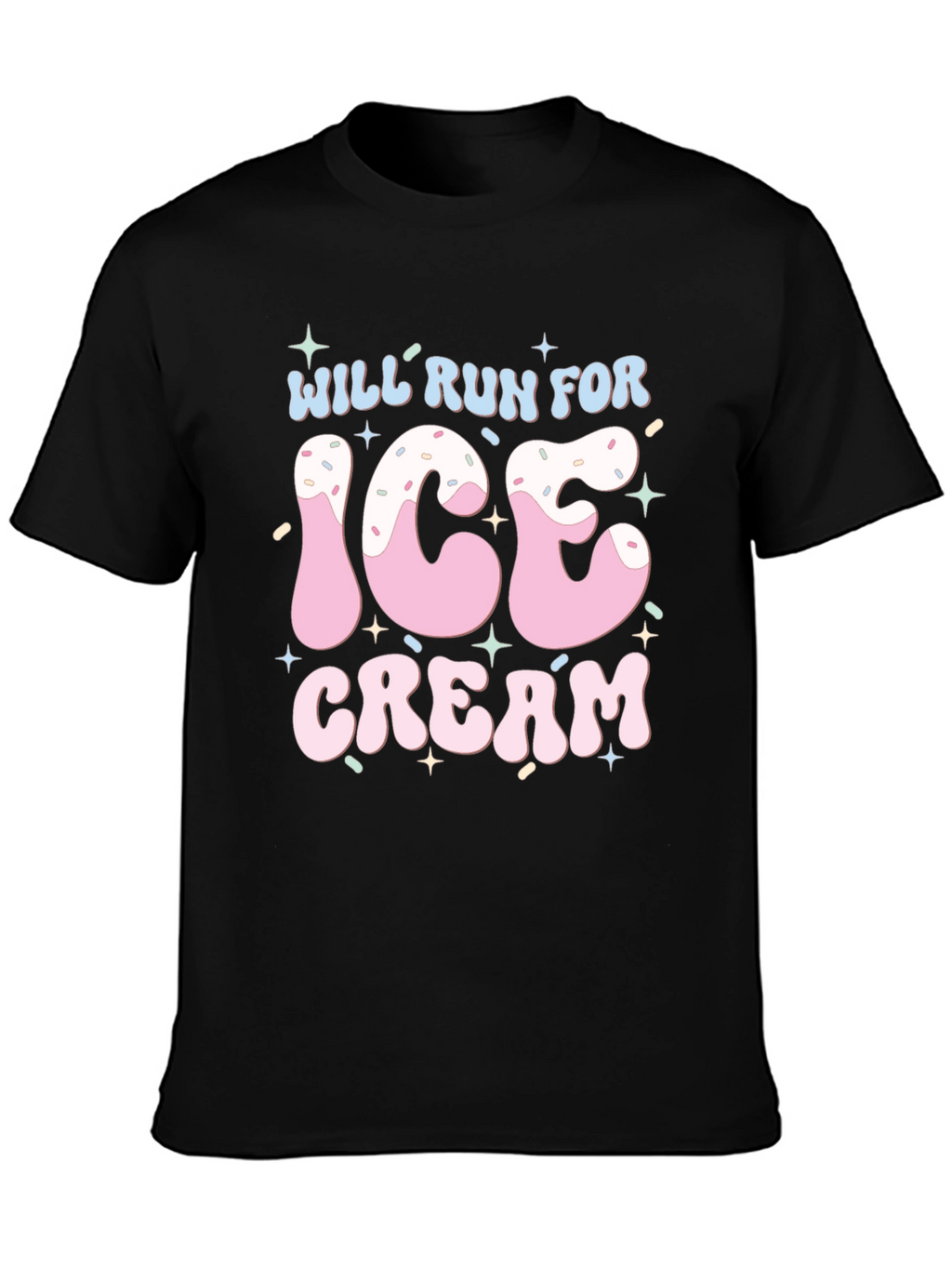 Will Run For Ice Cream T-Shirt Black