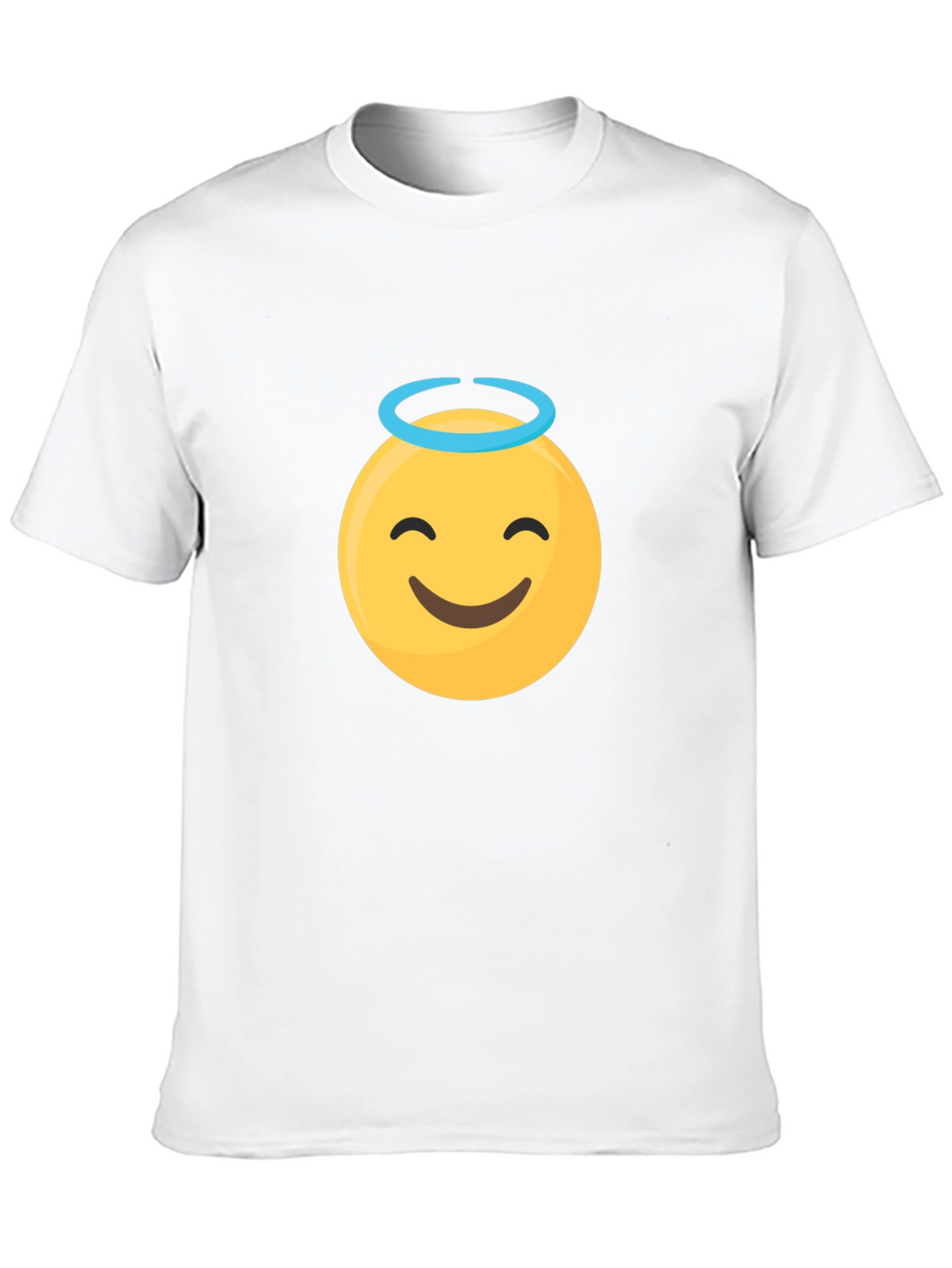 Angel Emoji Graphic Black T-Shirt