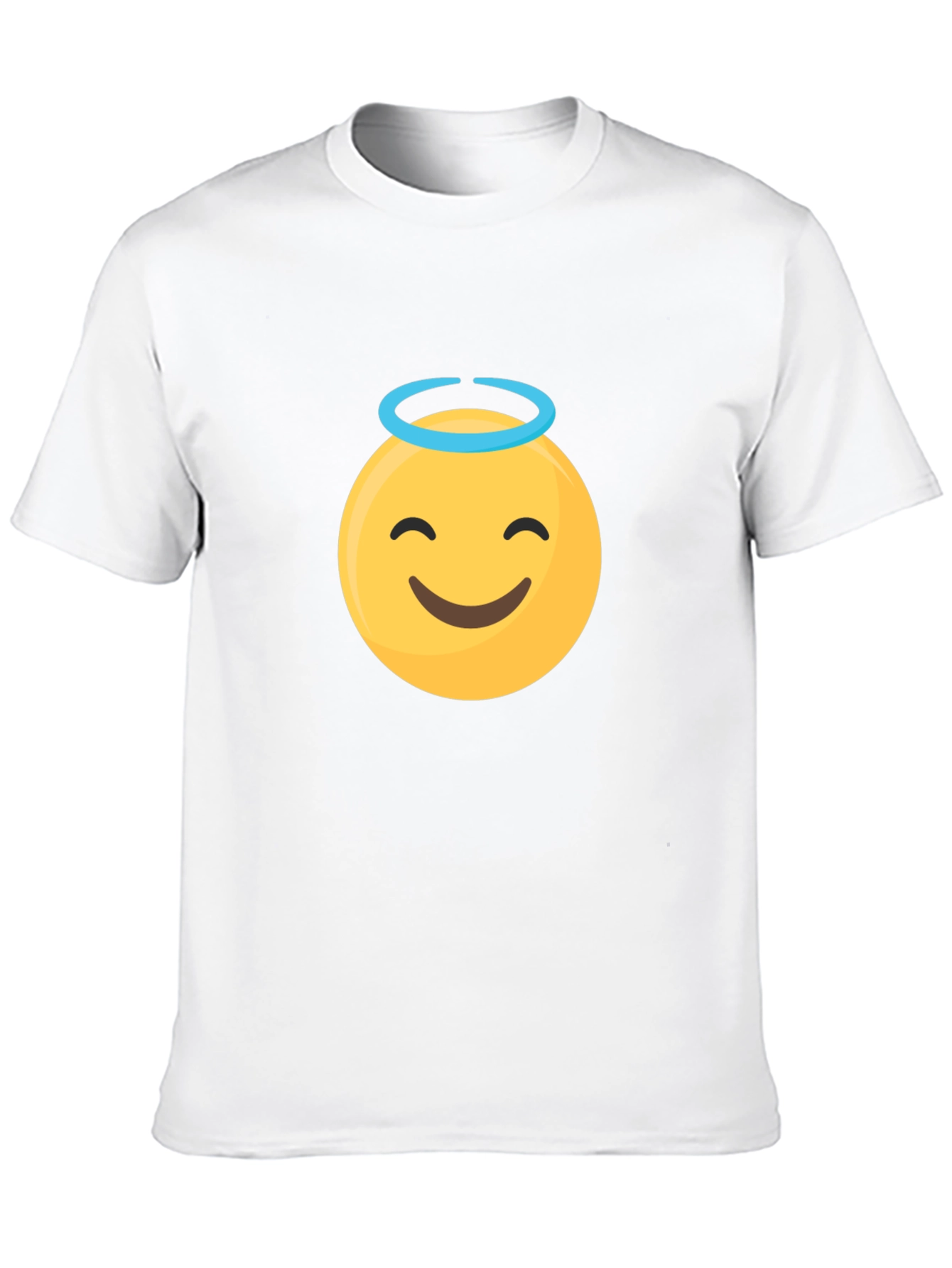 Angel Emoji Graphic Black T-Shirt