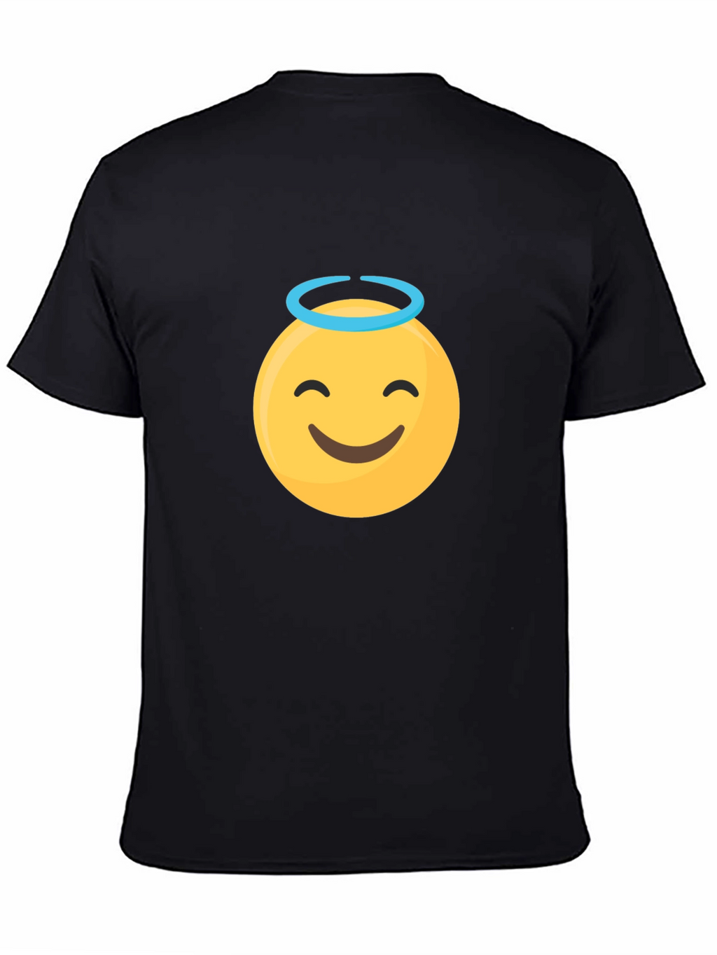 Angel Emoji Graphic Black T-Shirt
