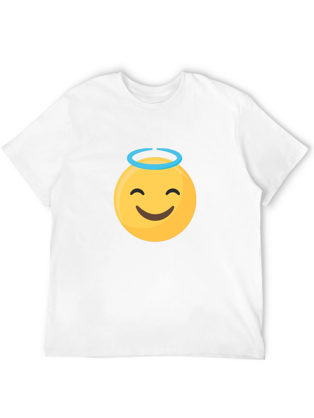 Angel Emoji Graphic Black T-Shirt