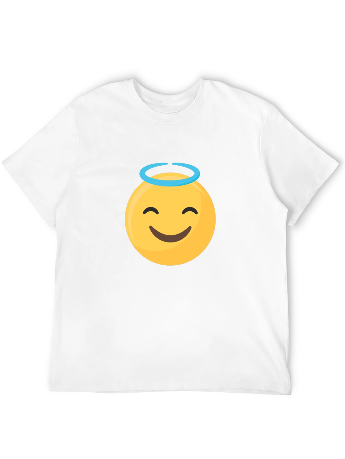 Angel Emoji Graphic Black T-Shirt