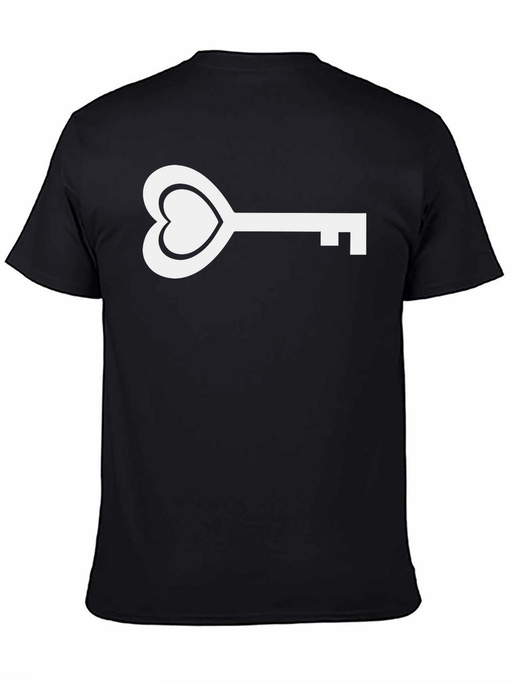 Heart Key Graphic Tee - Modern Black T-Shirt