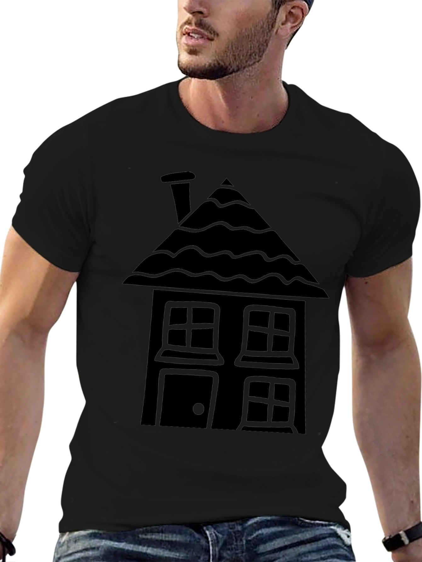 Black House Graphic Tee - Unique Design