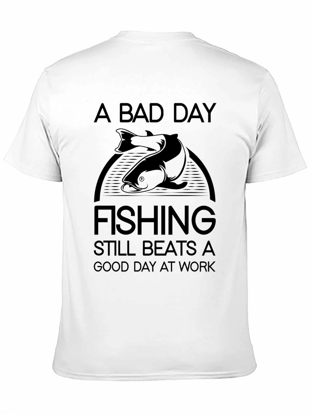 Fishing Beats Work Black Graphic Tee