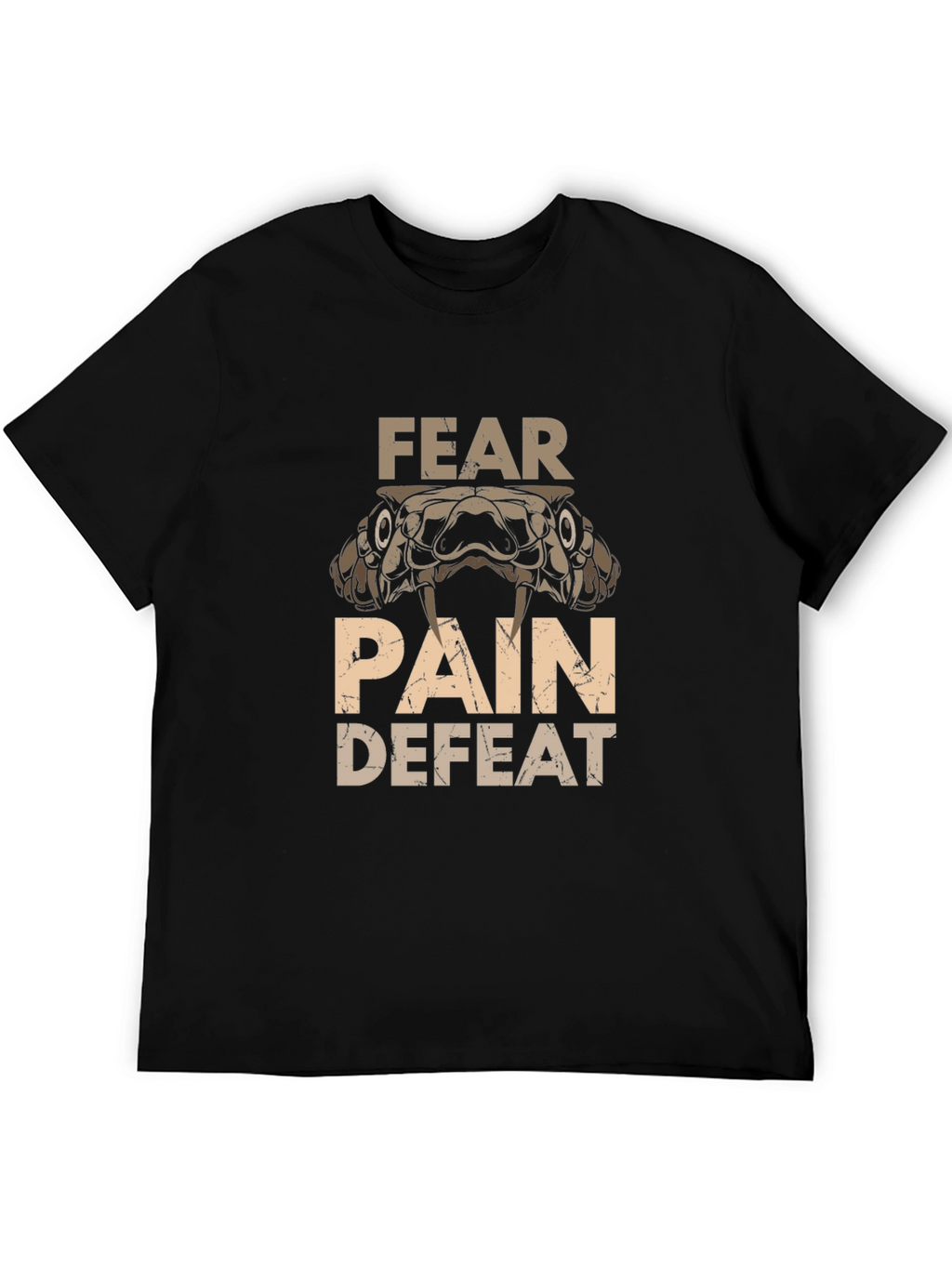 Fear Pain Defeat Snake Graphic Tee
