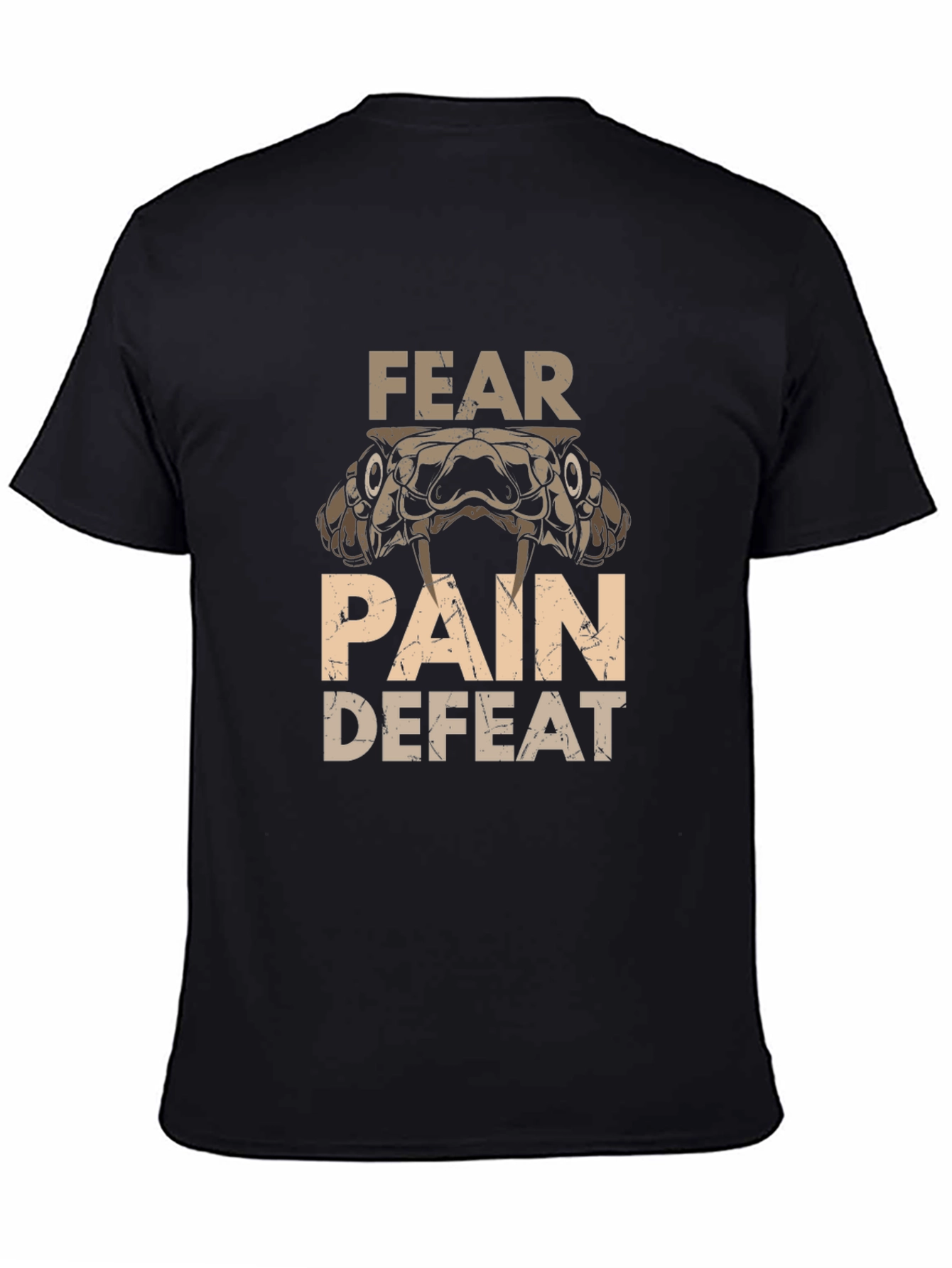Fear Pain Defeat Snake Graphic Tee