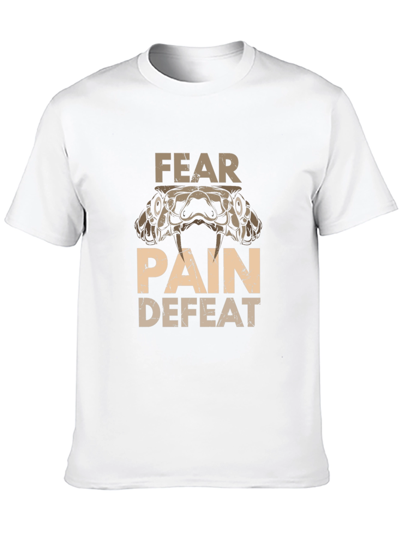 Fear Pain Defeat Snake Graphic Tee
