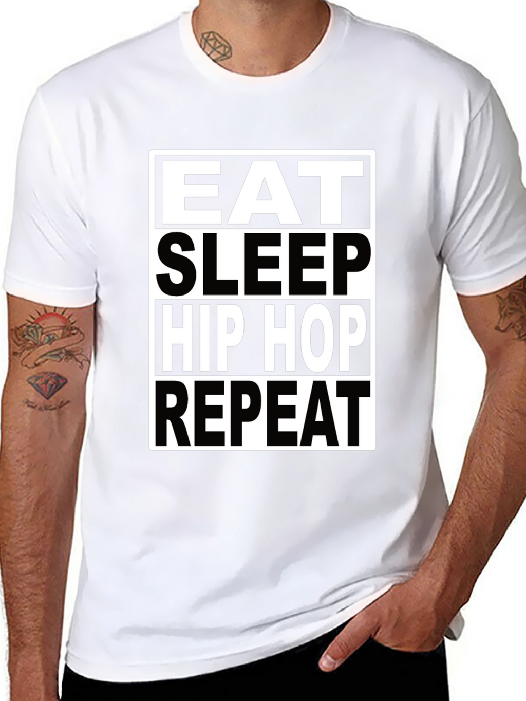 Eat Sleep Hip Hop Repeat Black T-Shirt