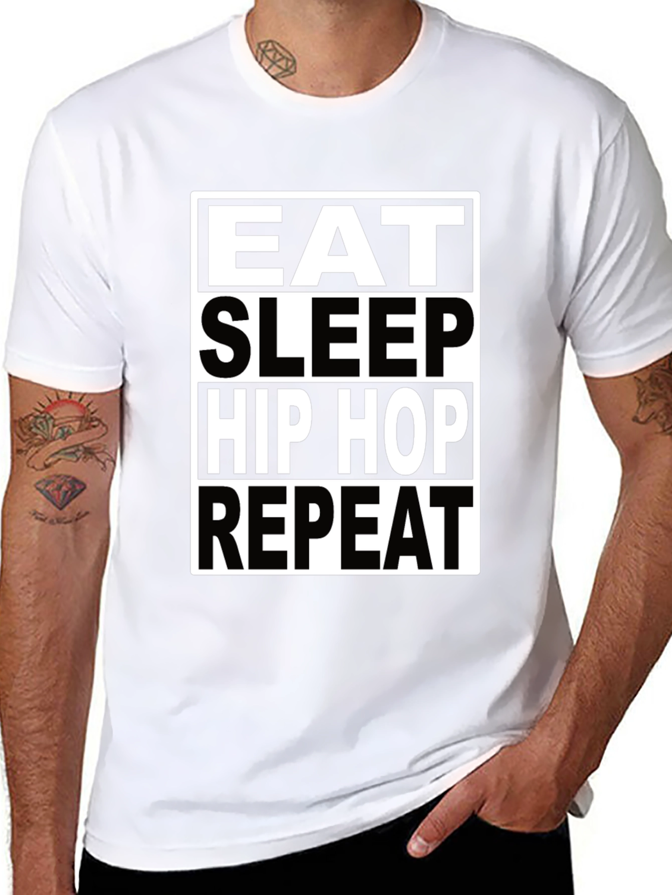 Eat Sleep Hip Hop Repeat Black T-Shirt