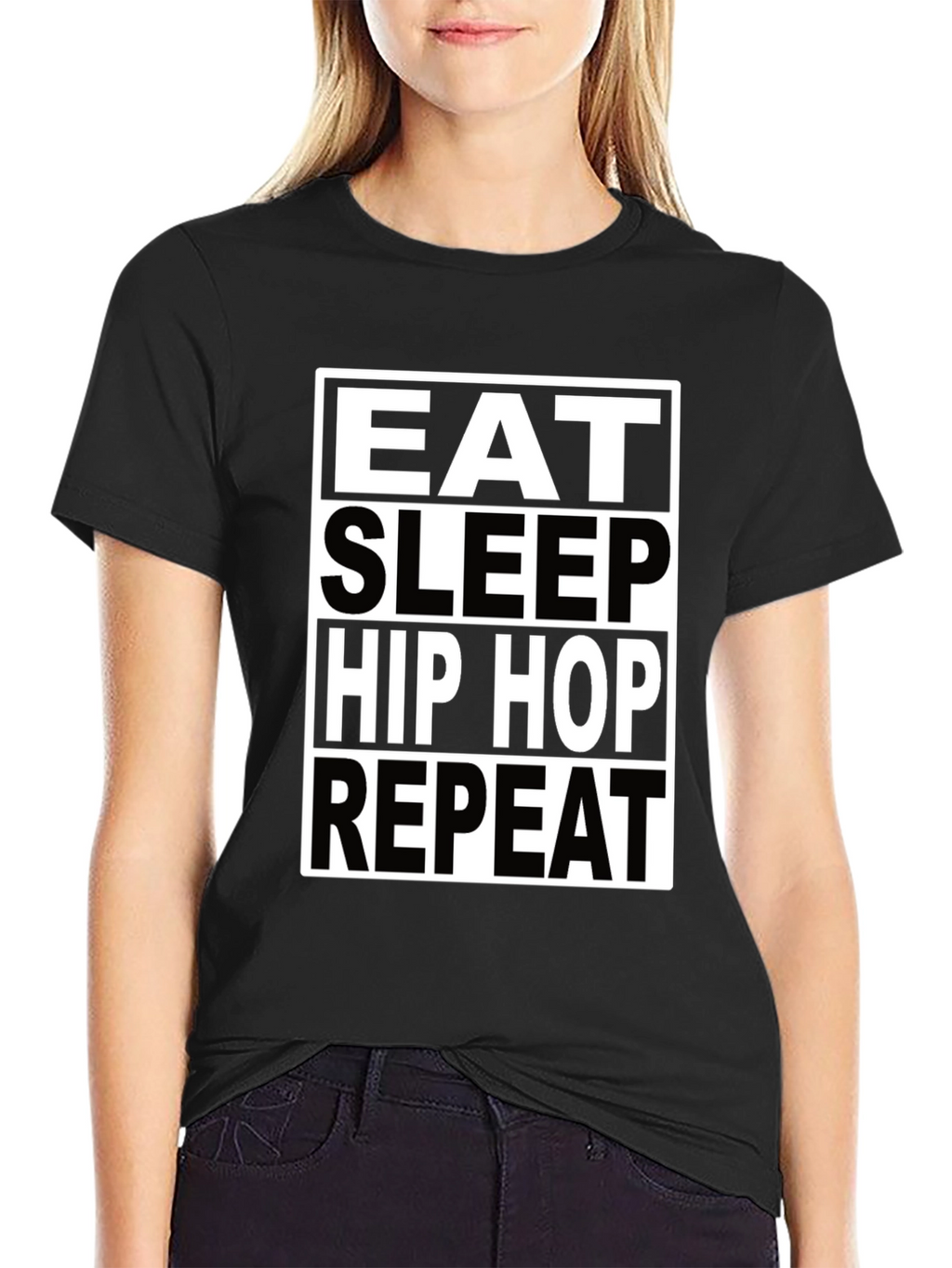 Eat Sleep Hip Hop Repeat Black T-Shirt