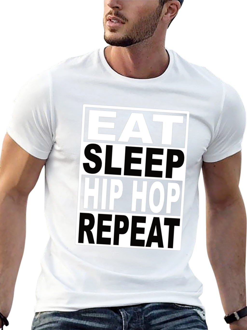 Eat Sleep Hip Hop Repeat Black T-Shirt