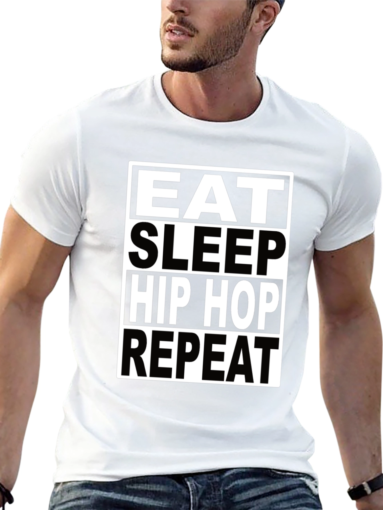 Eat Sleep Hip Hop Repeat Black T-Shirt