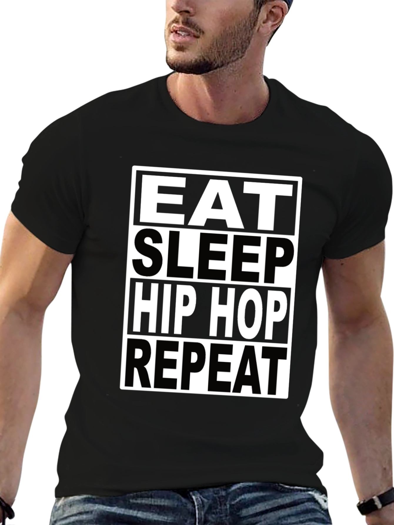 Eat Sleep Hip Hop Repeat Black T-Shirt