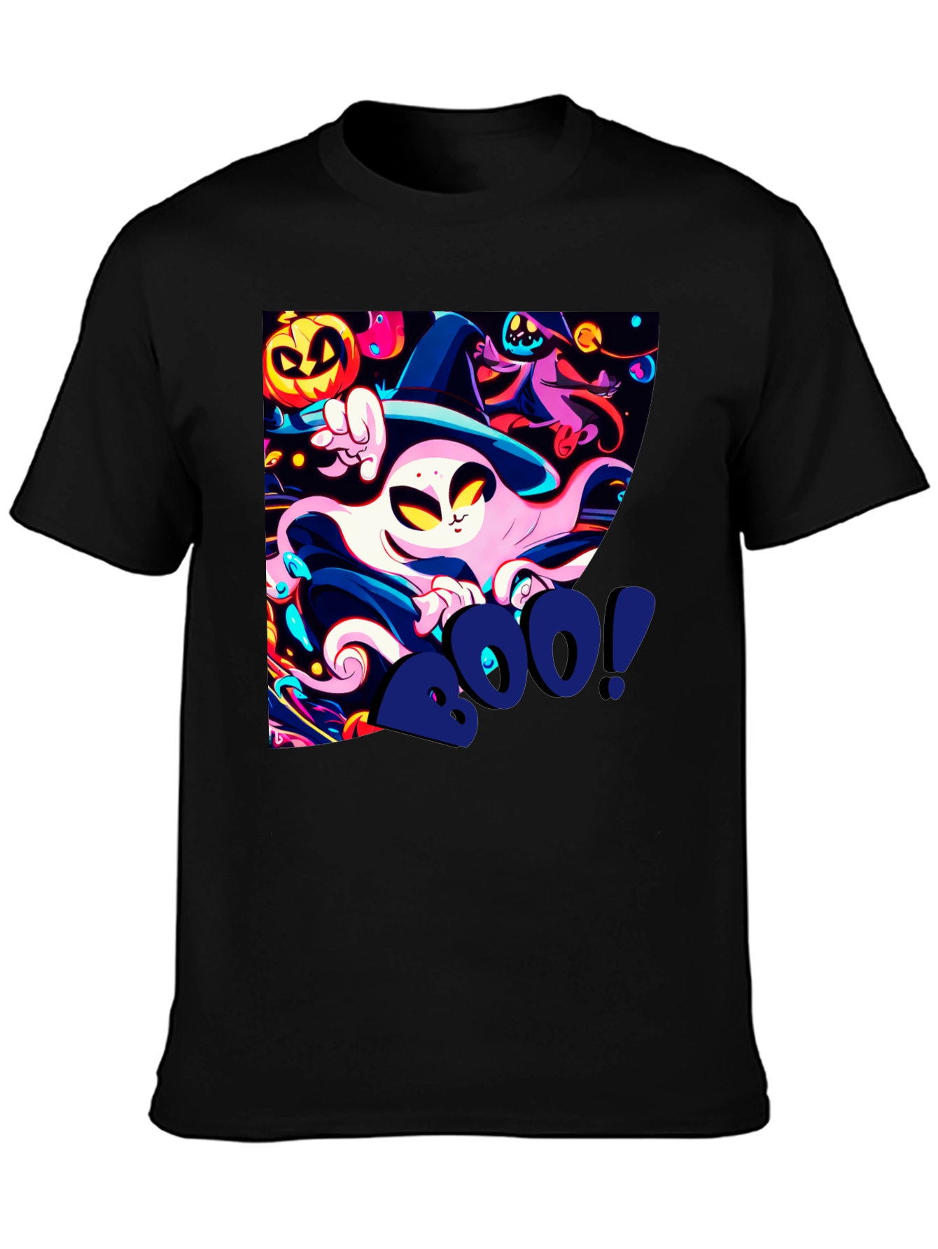 Spooky Halloween Graphic Print Tee - Boo!