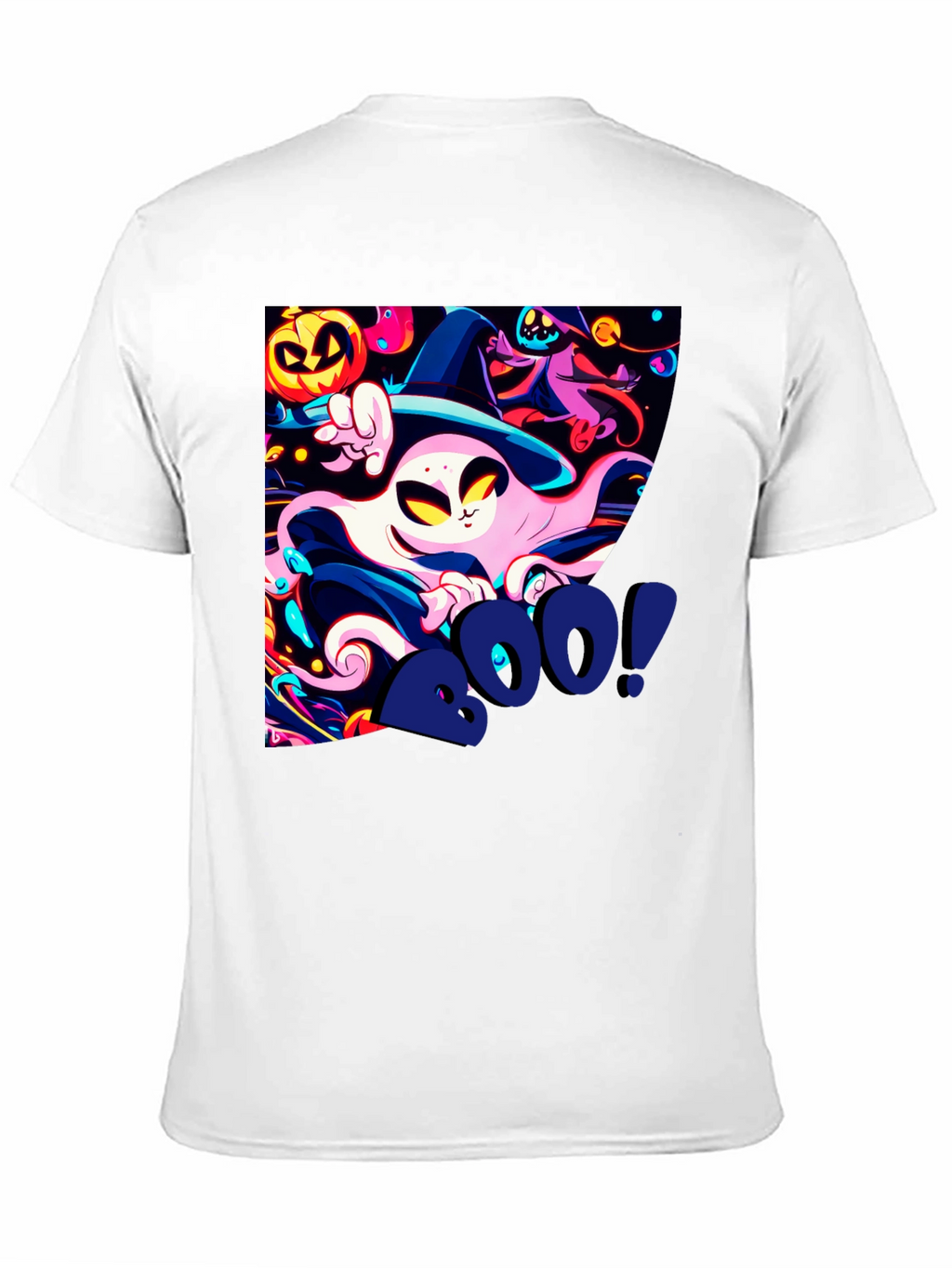 Spooky Halloween Graphic Print Tee - Boo!
