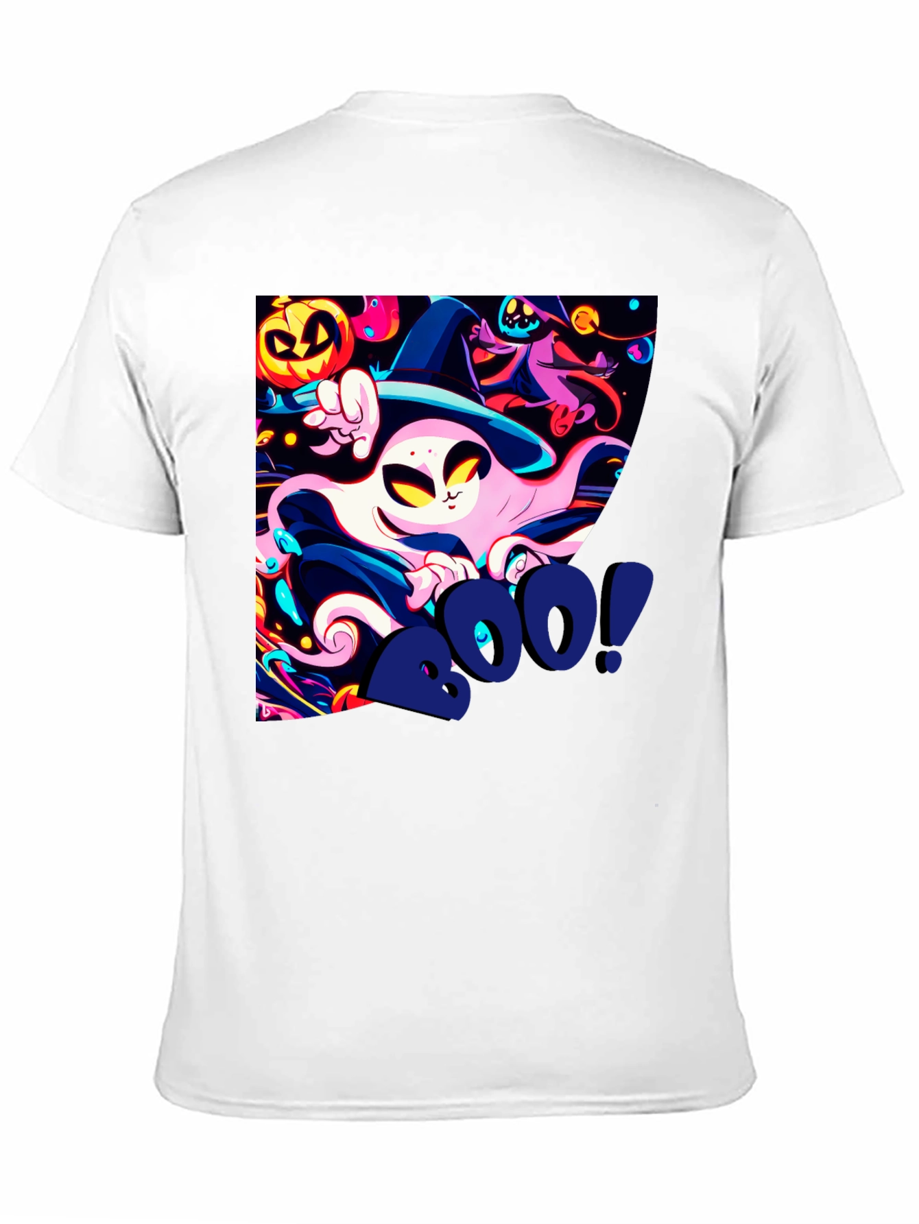 Spooky Halloween Graphic Print Tee - Boo!