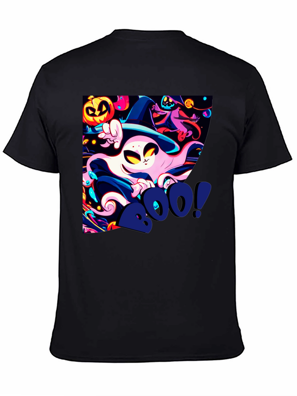 Spooky Halloween Graphic Print Tee - Boo!