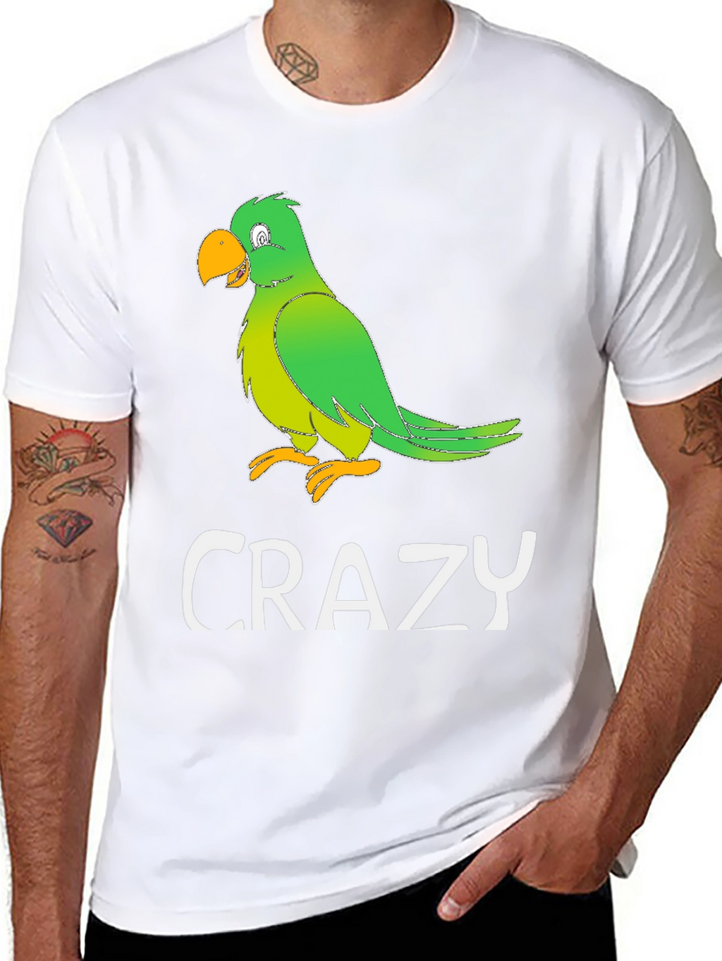 Crazy Parrot Graphic T-Shirt - Mens