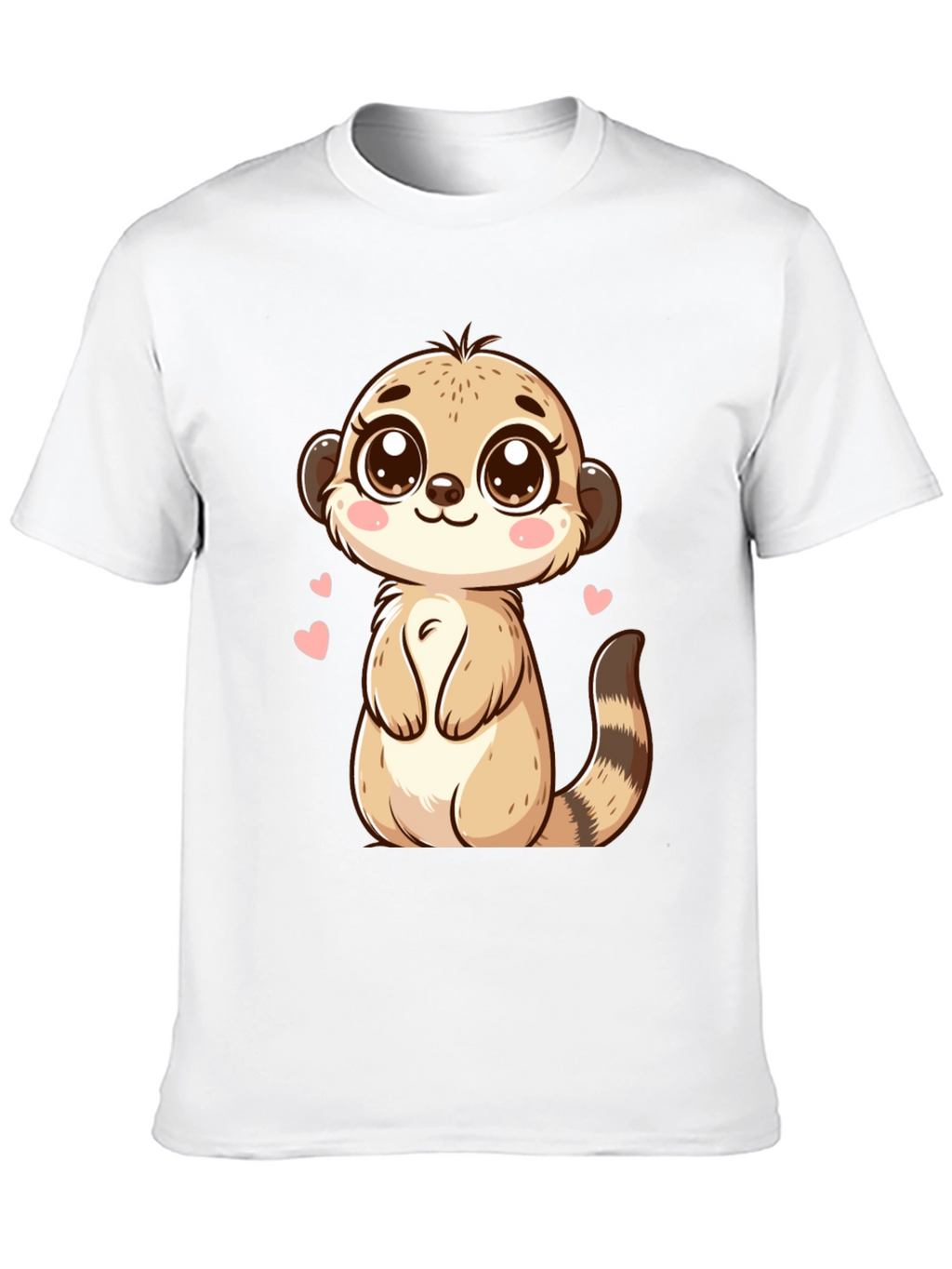 Cute Meerkat Cartoon Black T-Shirt