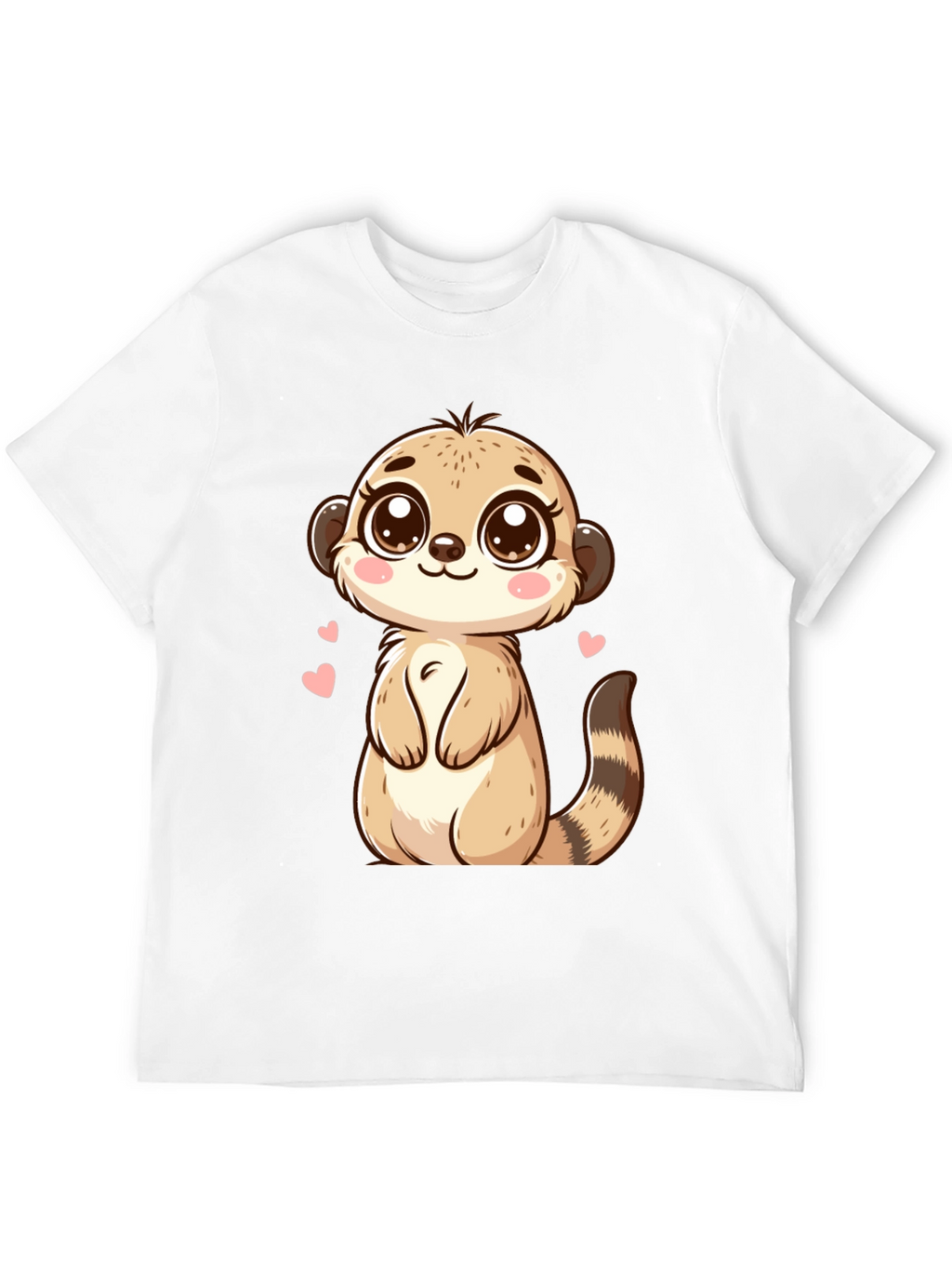 Cute Meerkat Cartoon Black T-Shirt