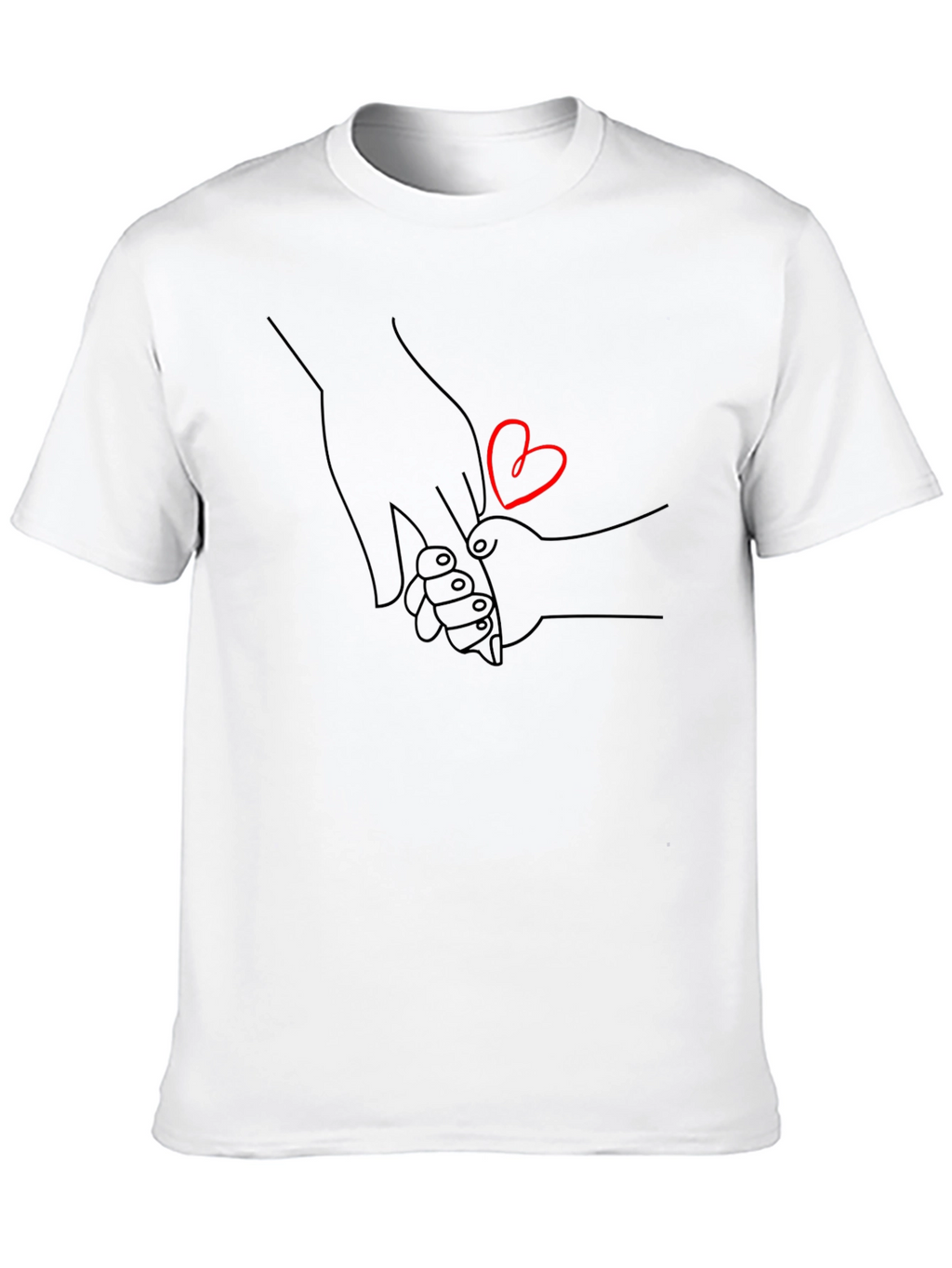 Heartfelt Hand-in-Hand Graphic Tee - Unisex Black Shirt