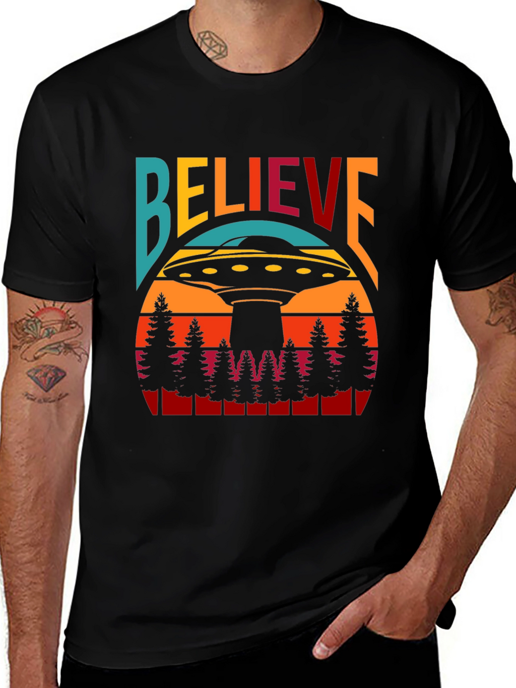 Believe UFO T-Shirt - Retro Graphic Tee