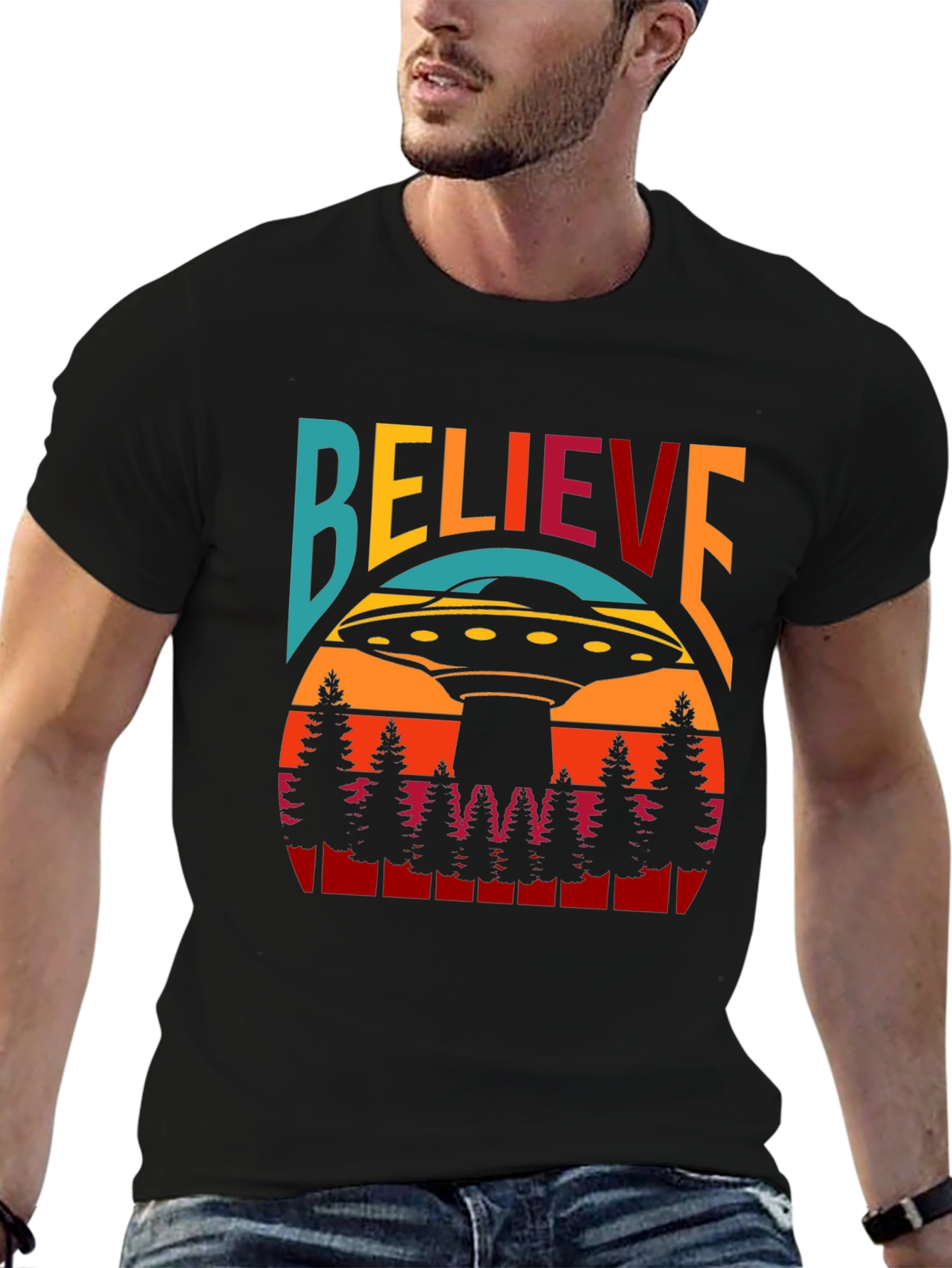 Believe UFO T-Shirt - Retro Graphic Tee