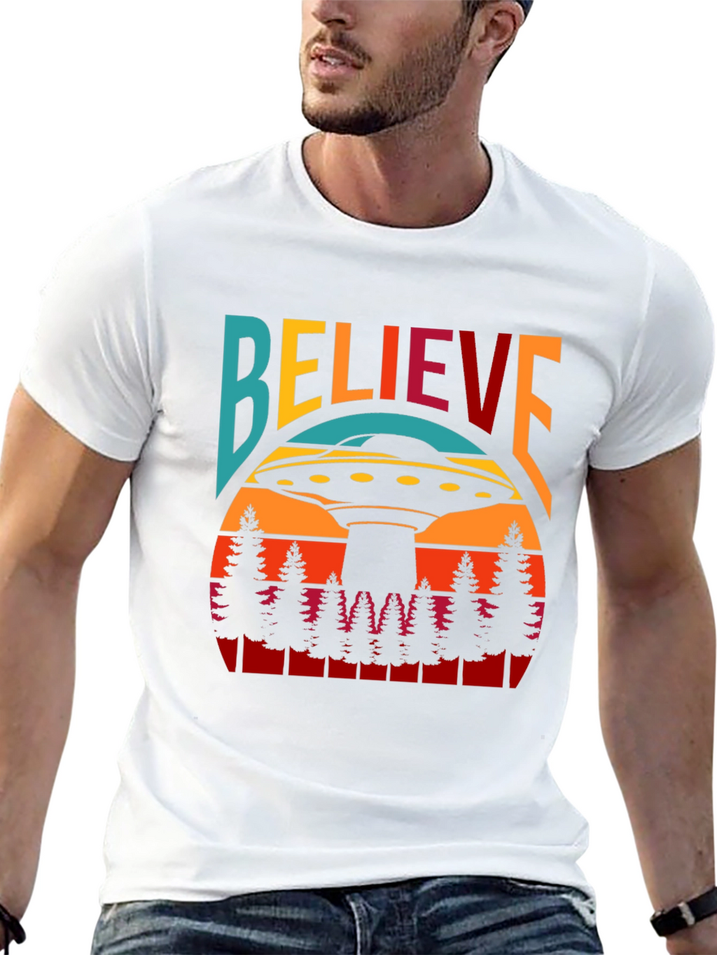 Believe UFO T-Shirt - Retro Graphic Tee