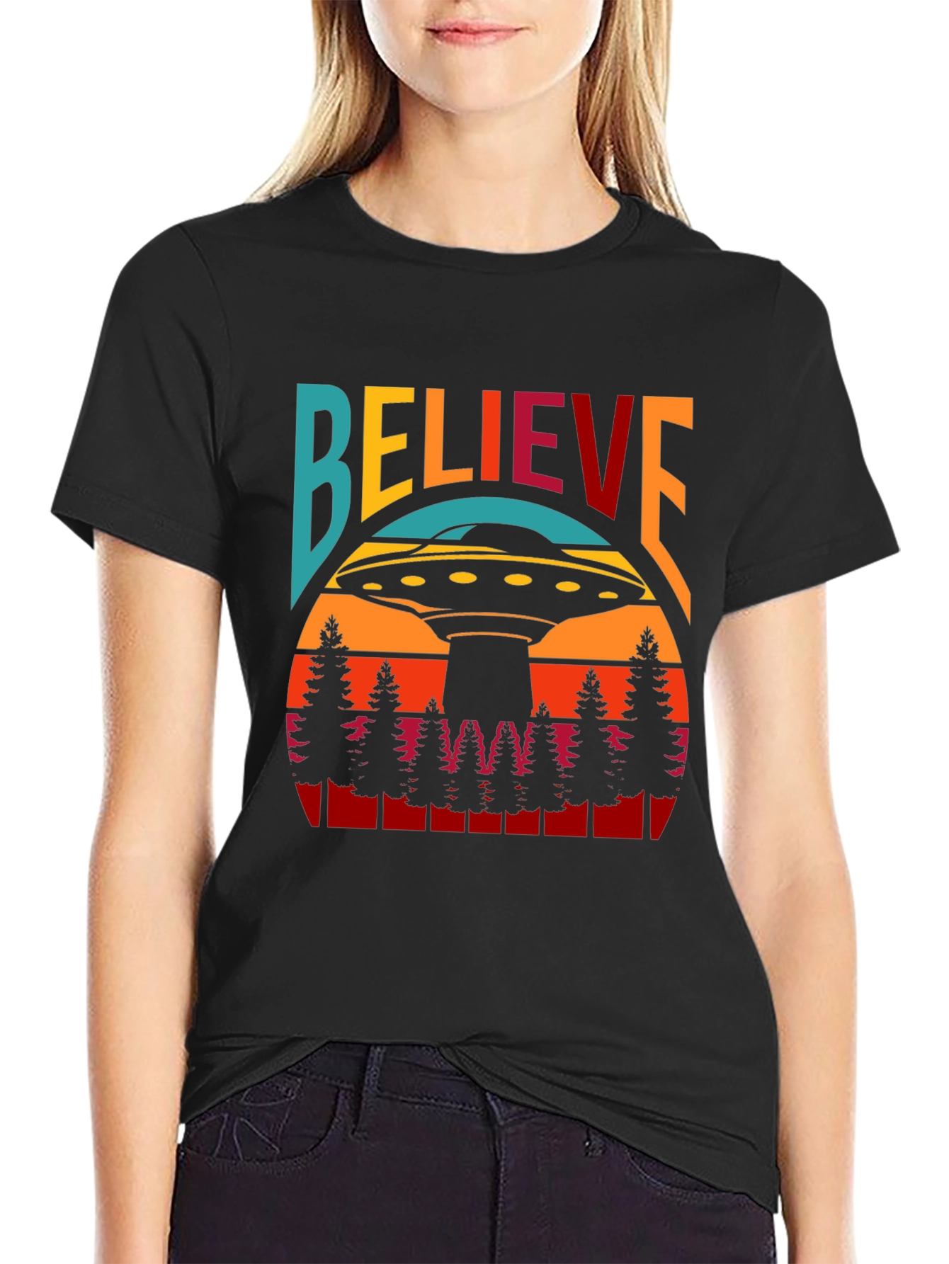 Believe UFO T-Shirt - Retro Graphic Tee