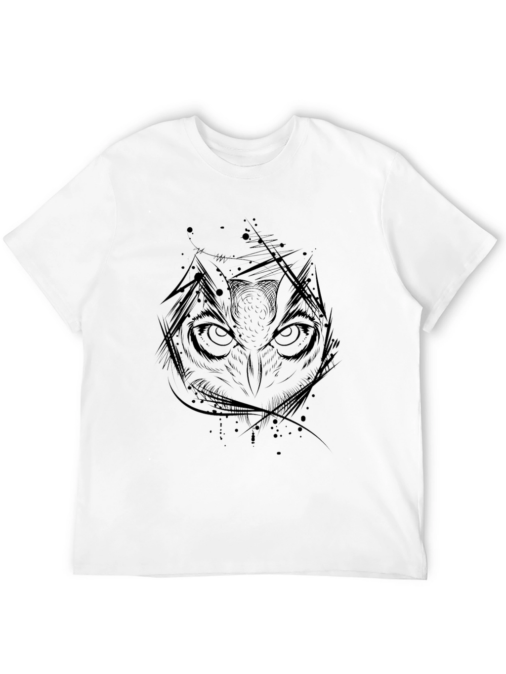 Owl Graphic Print Black T-Shirt for Men