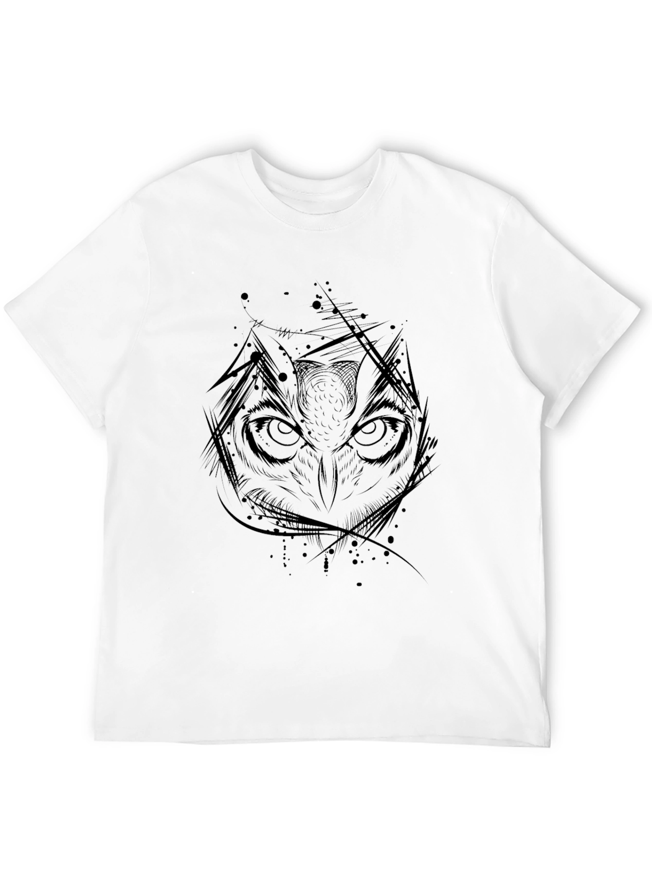 Owl Graphic Print Black T-Shirt for Men