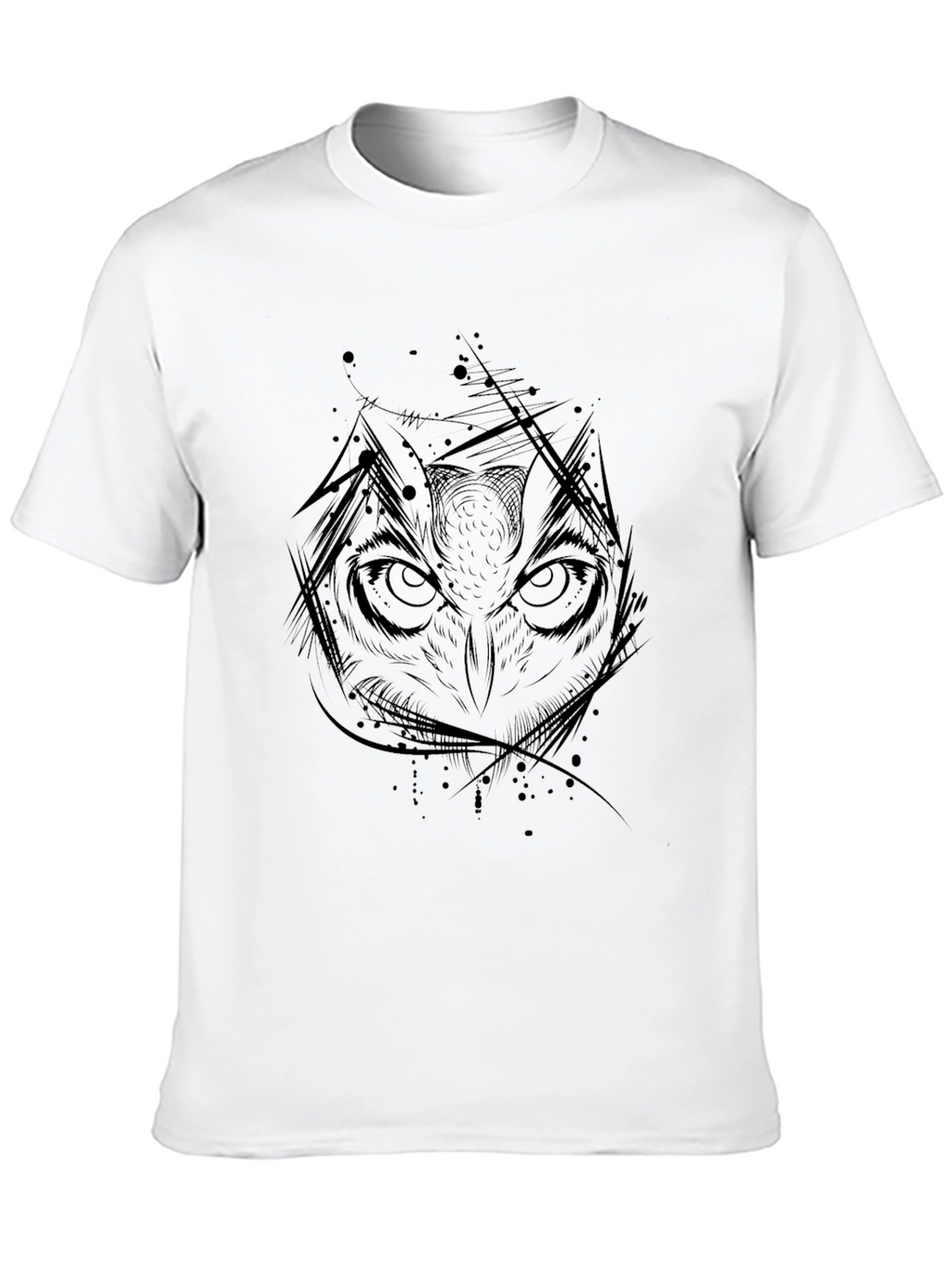Owl Graphic Print Black T-Shirt for Men
