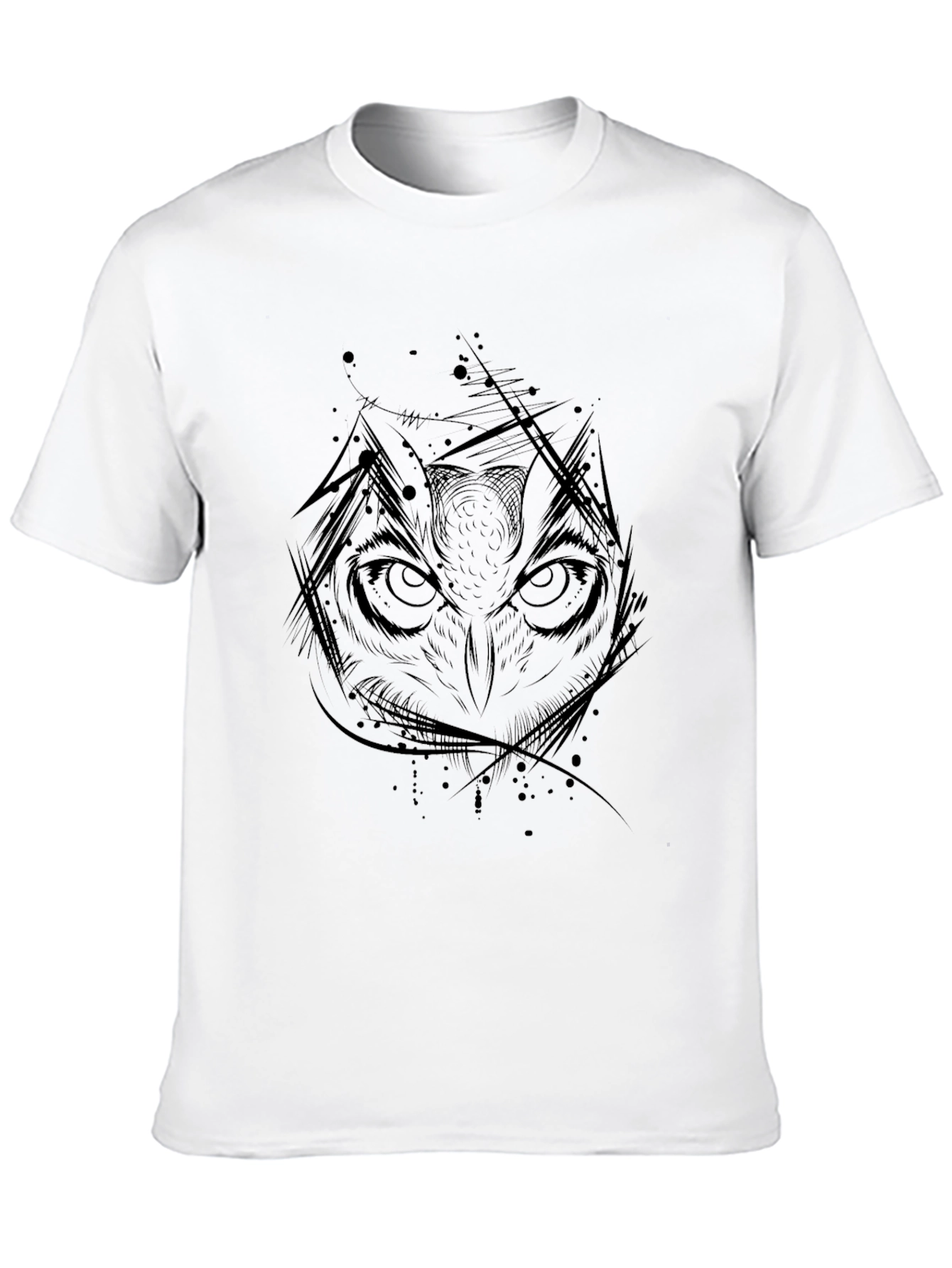 Owl Graphic Print Black T-Shirt for Men