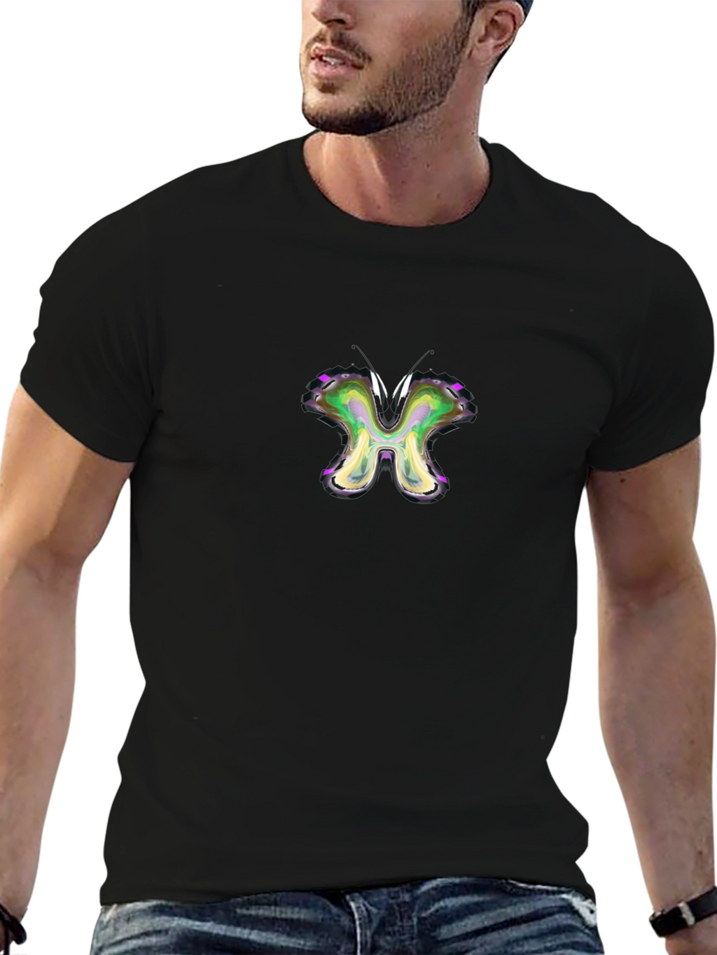 Butterfly Graphic Black Tee