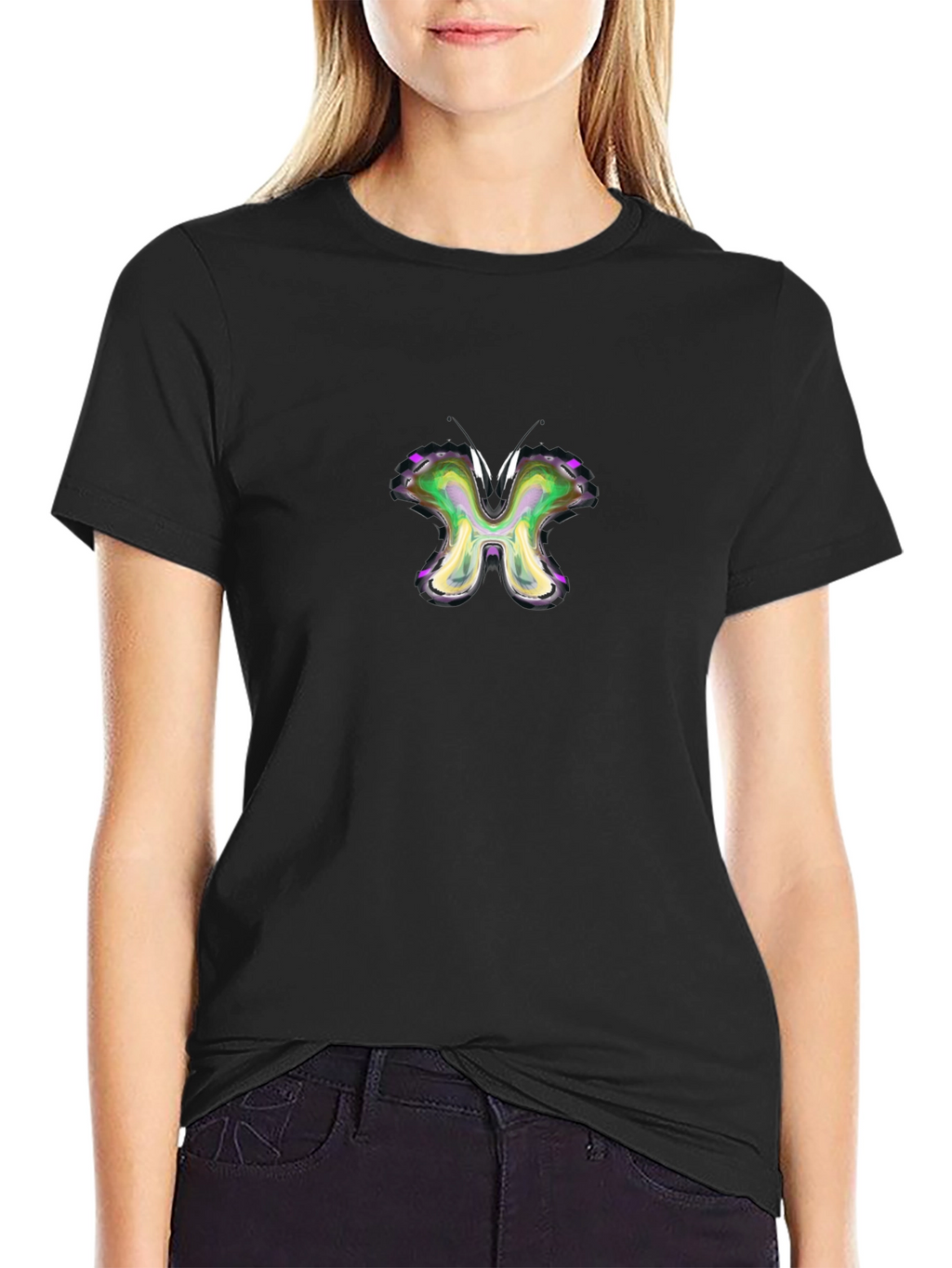 Butterfly Graphic Black Tee