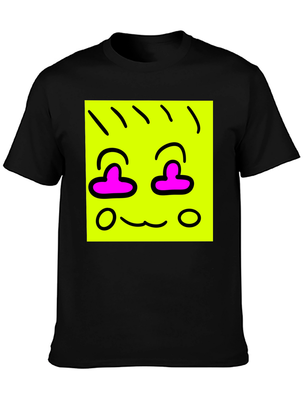 Funky Face Graphic Tee - Black Cotton Blend